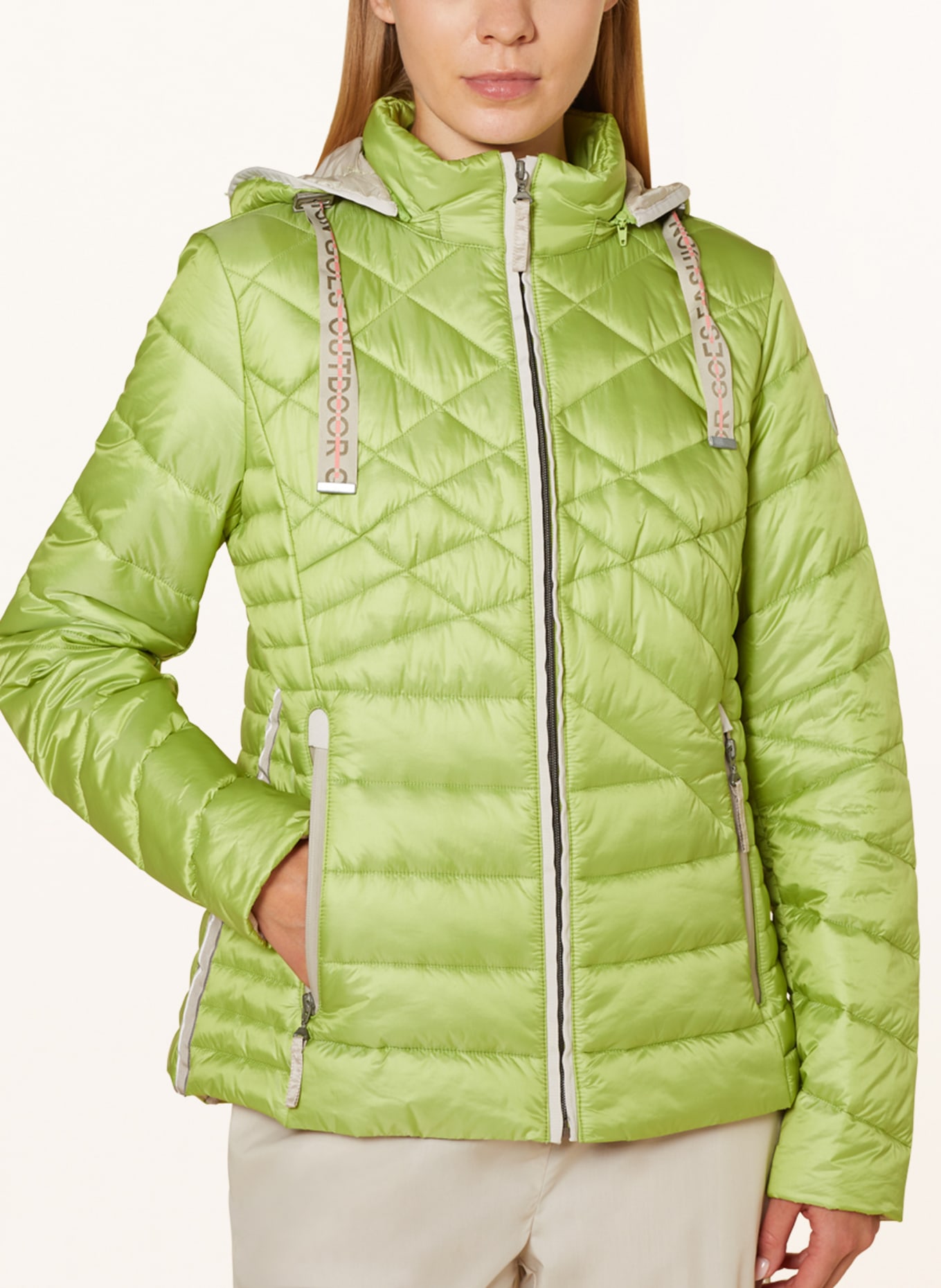 GIL BRET Quilted jacket with detachable hood, Color: LIGHT GREEN (Image 5)