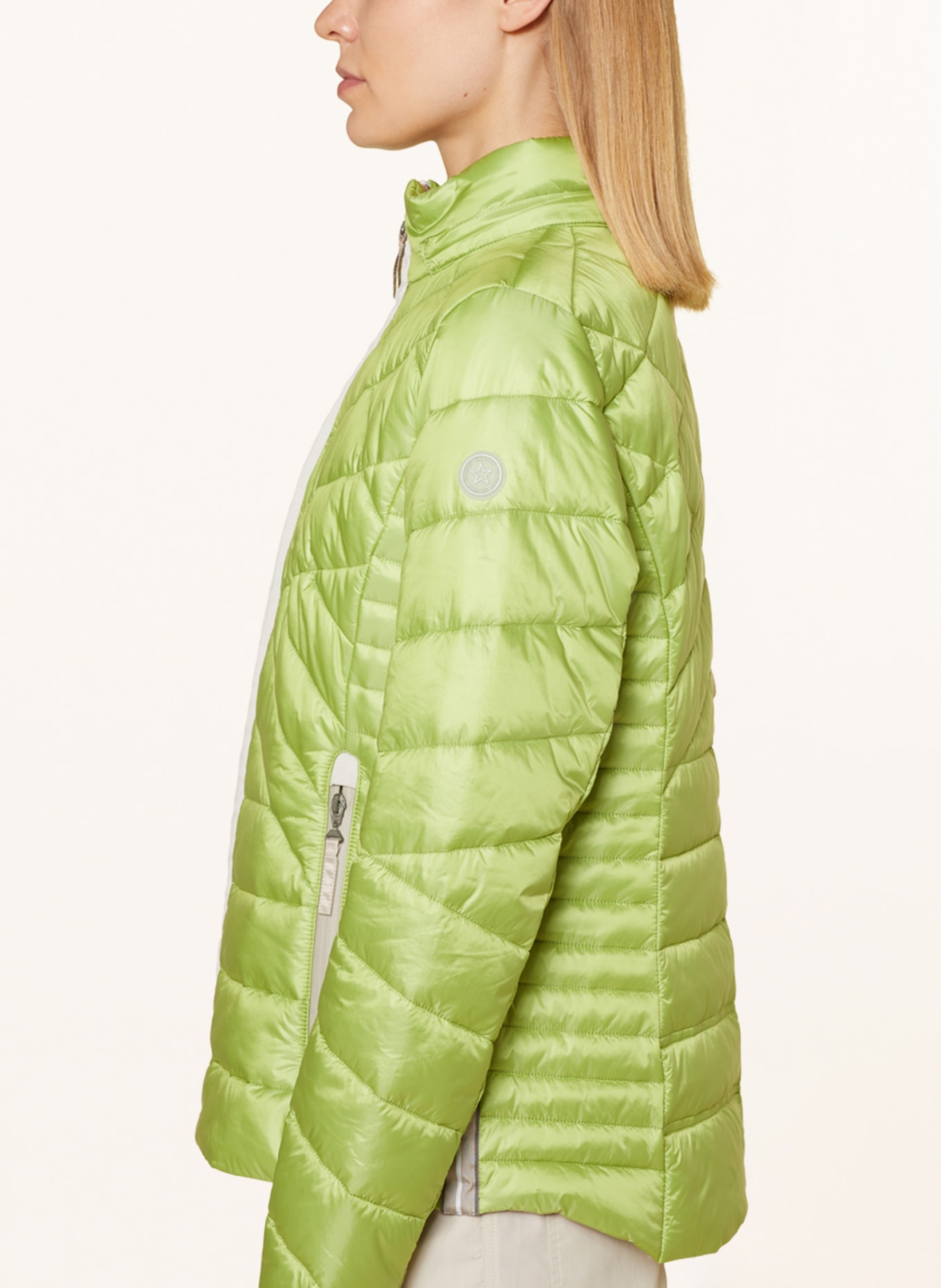 GIL BRET Quilted jacket with detachable hood, Color: LIGHT GREEN (Image 6)