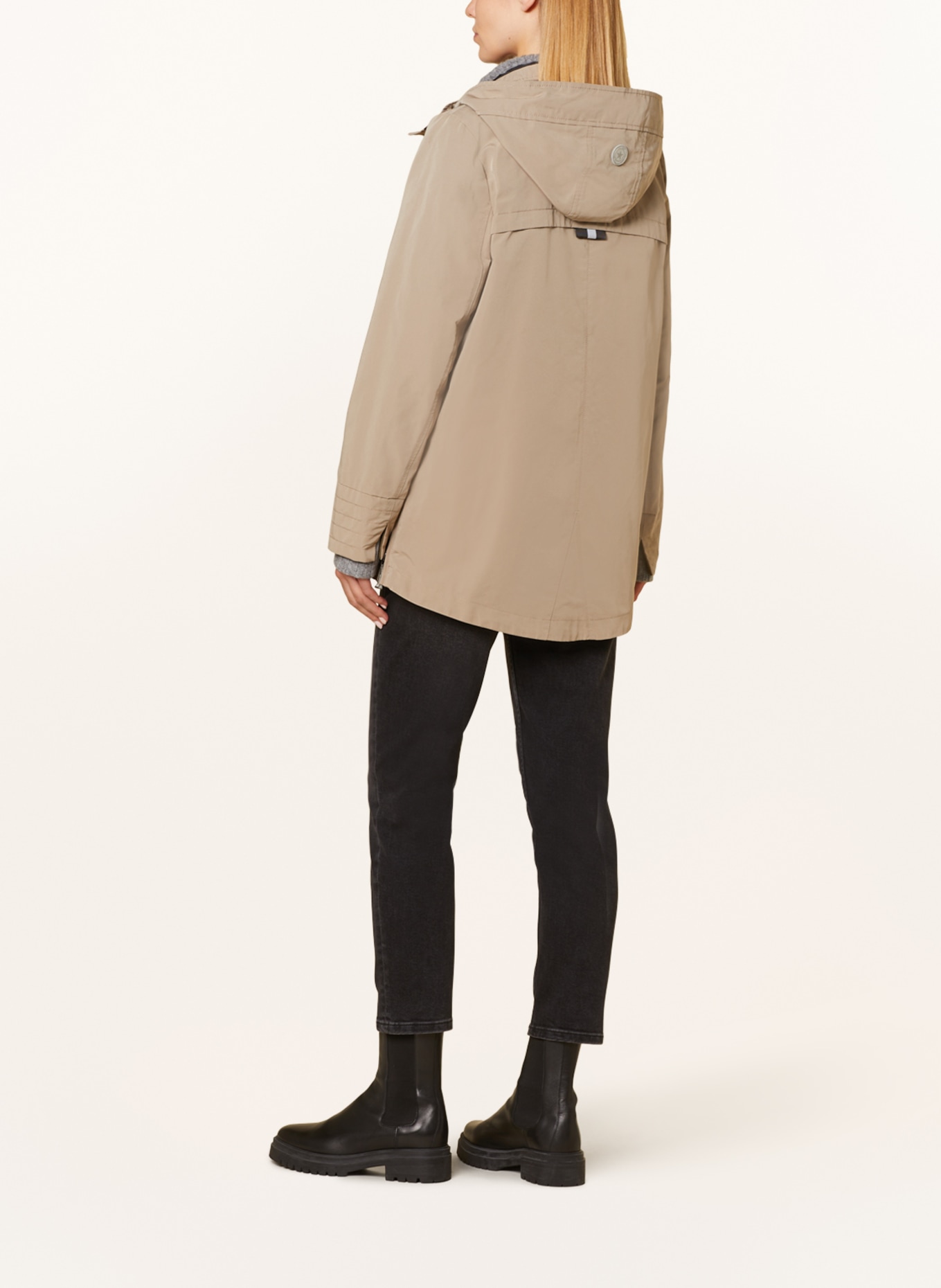 GIL BRET Nepromokavá bunda s odnímatelnou kapucí, Barva: BÉŽOVÁ (Obrázek 3)