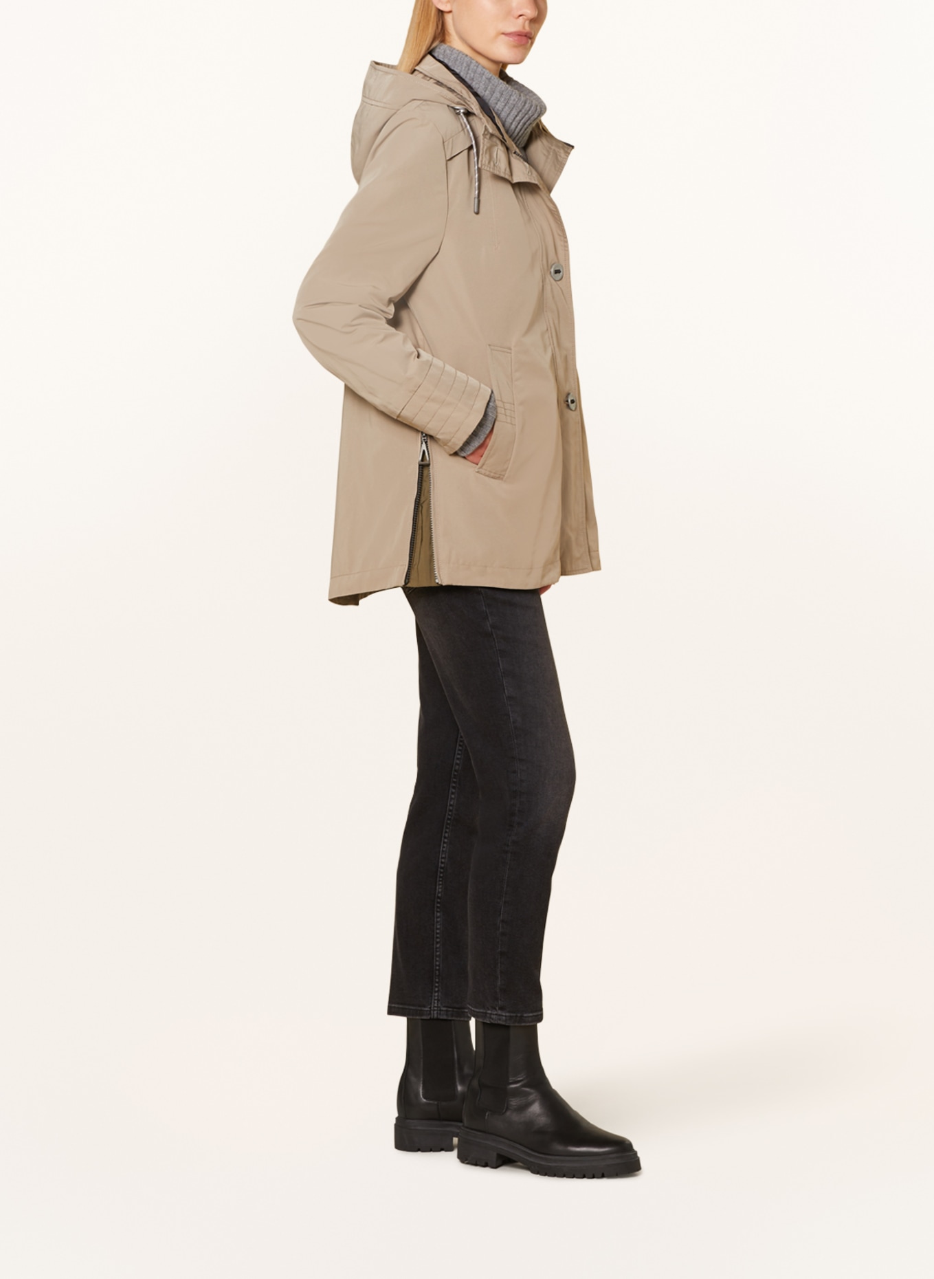 GIL BRET Nepromokavá bunda s odnímatelnou kapucí, Barva: BÉŽOVÁ (Obrázek 4)