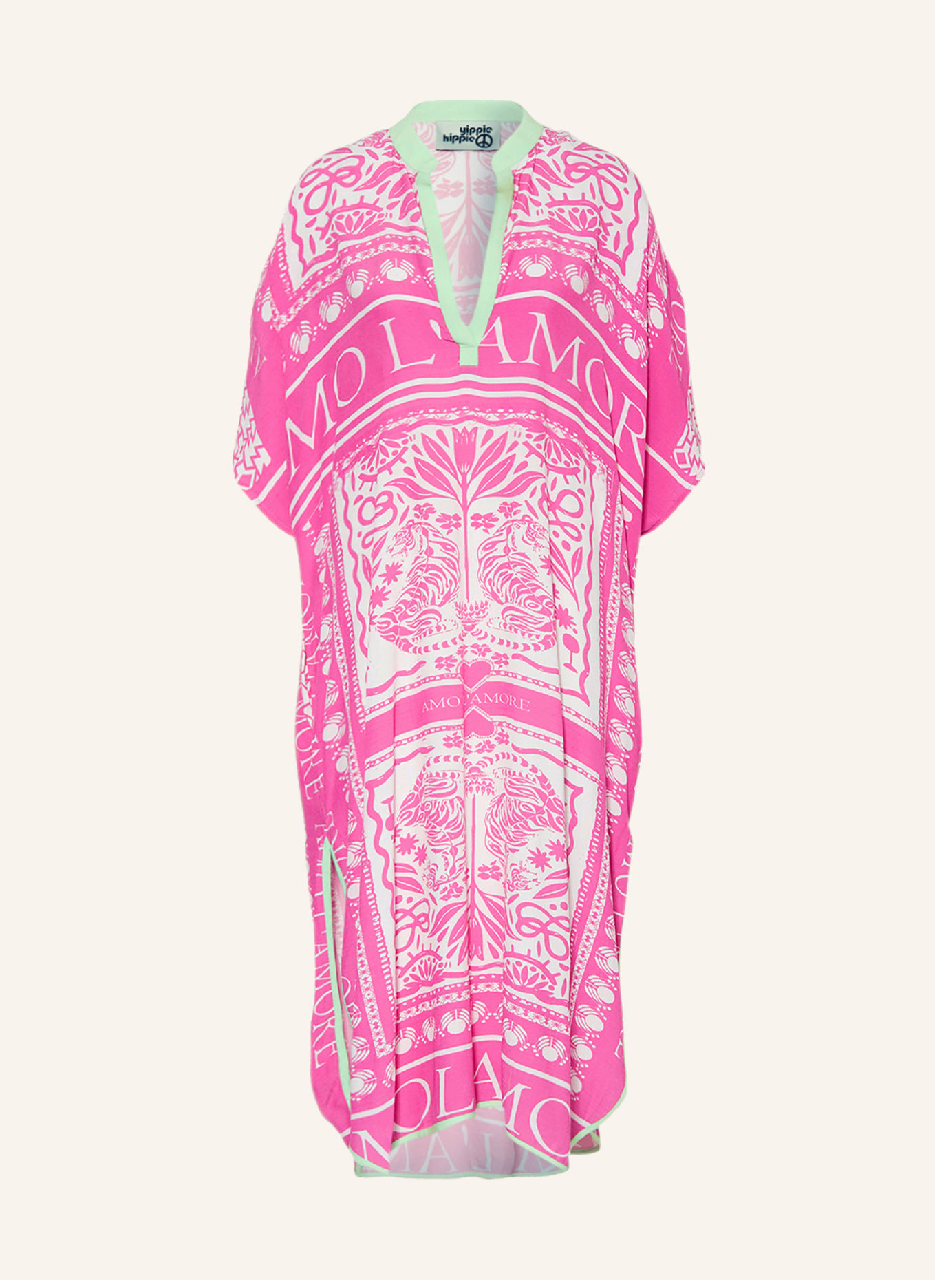 yippie hippie Kleid, Farbe: PINK/ WEISS (Bild 1)
