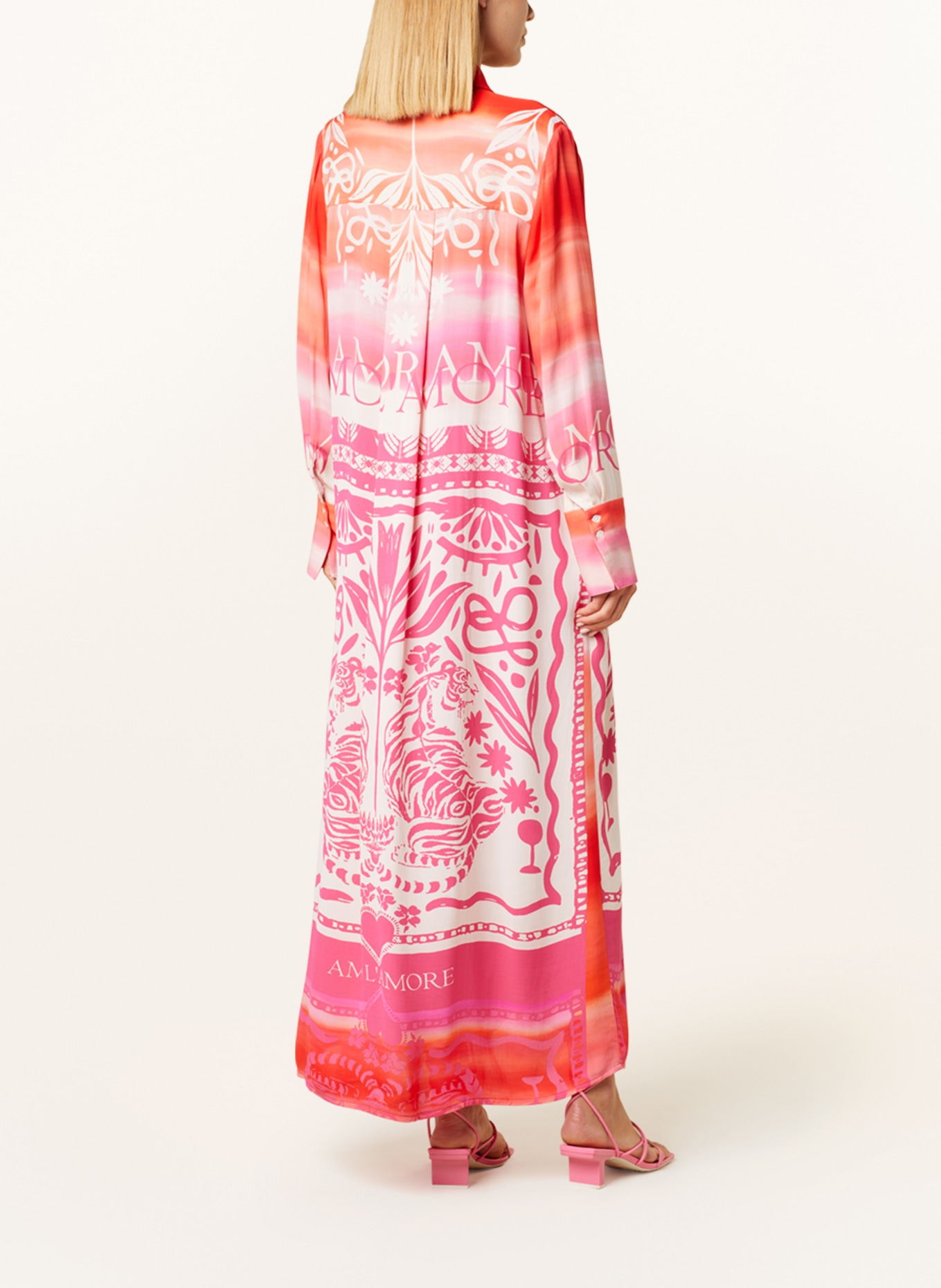 yippie hippie Sukienka koszulowa, Kolor: CZERWONY/ BIAŁY/ MOCNORÓŻOWY (Obrazek 3)