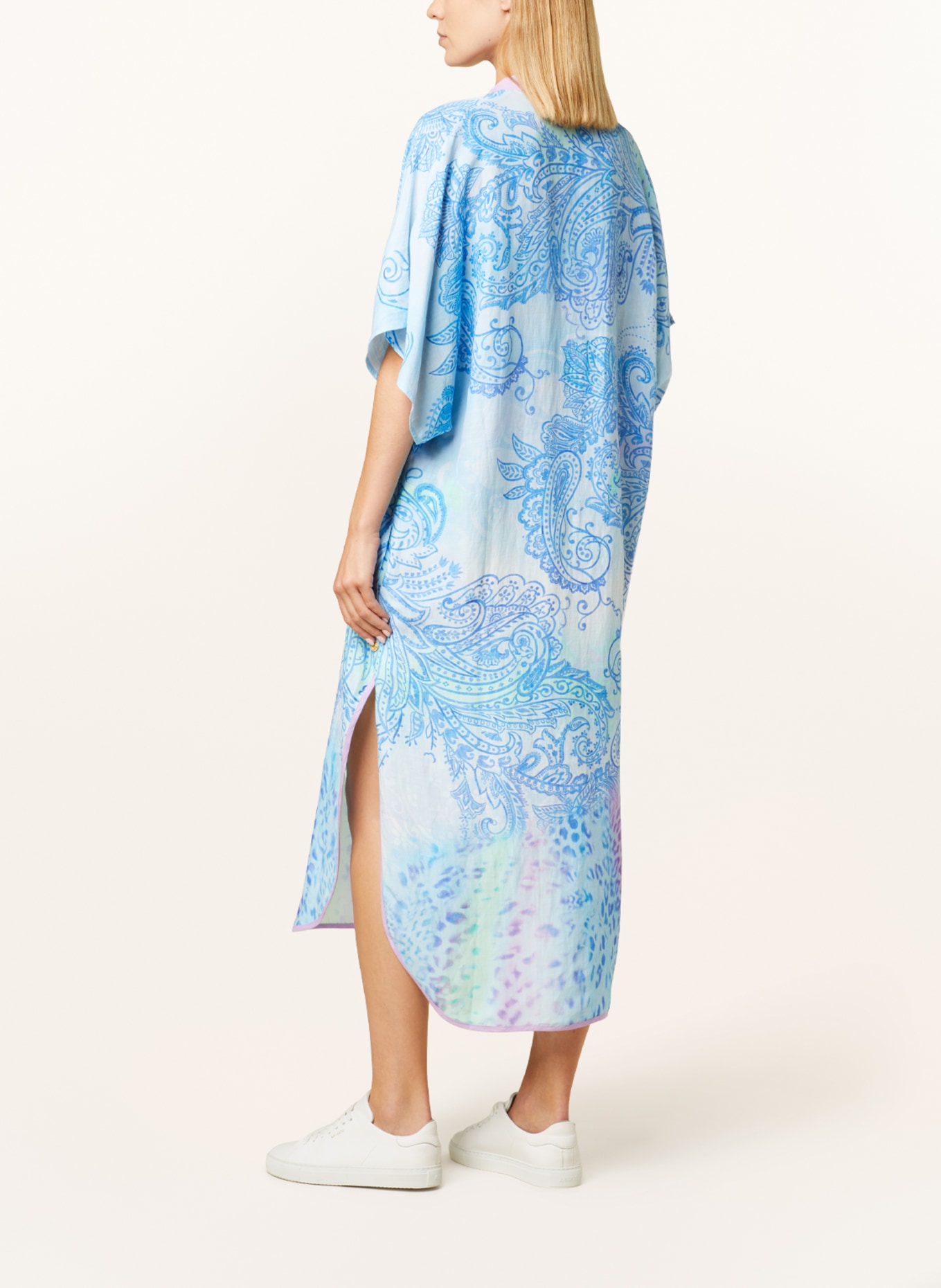 yippie hippie Kleid mit Leinen, Farbe: HELLBLAU/ BLAU/ GELB (Bild 3)