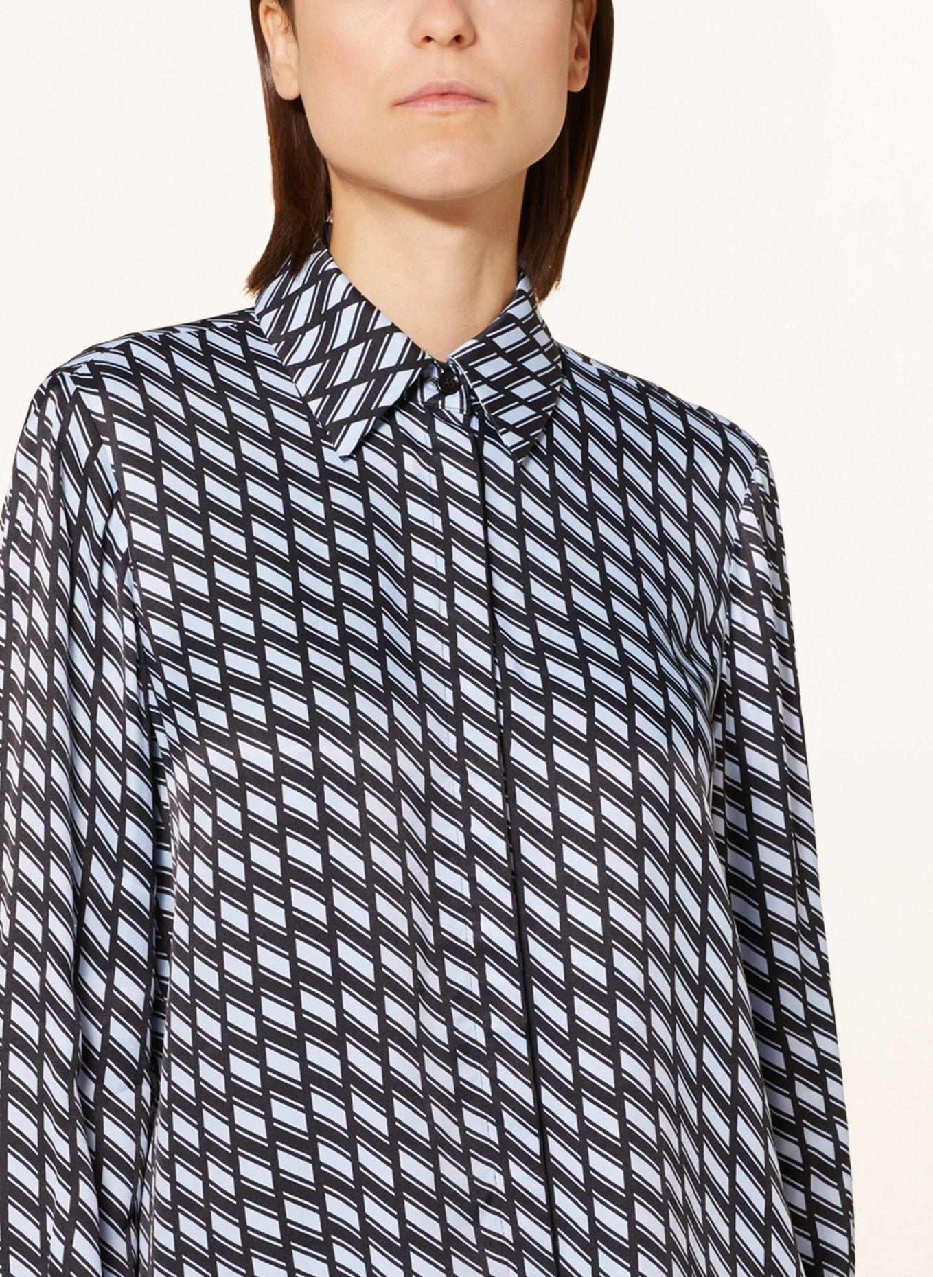 MARC AUREL Shirt blouse, Color: LIGHT BLUE/ BLACK (Image 4)
