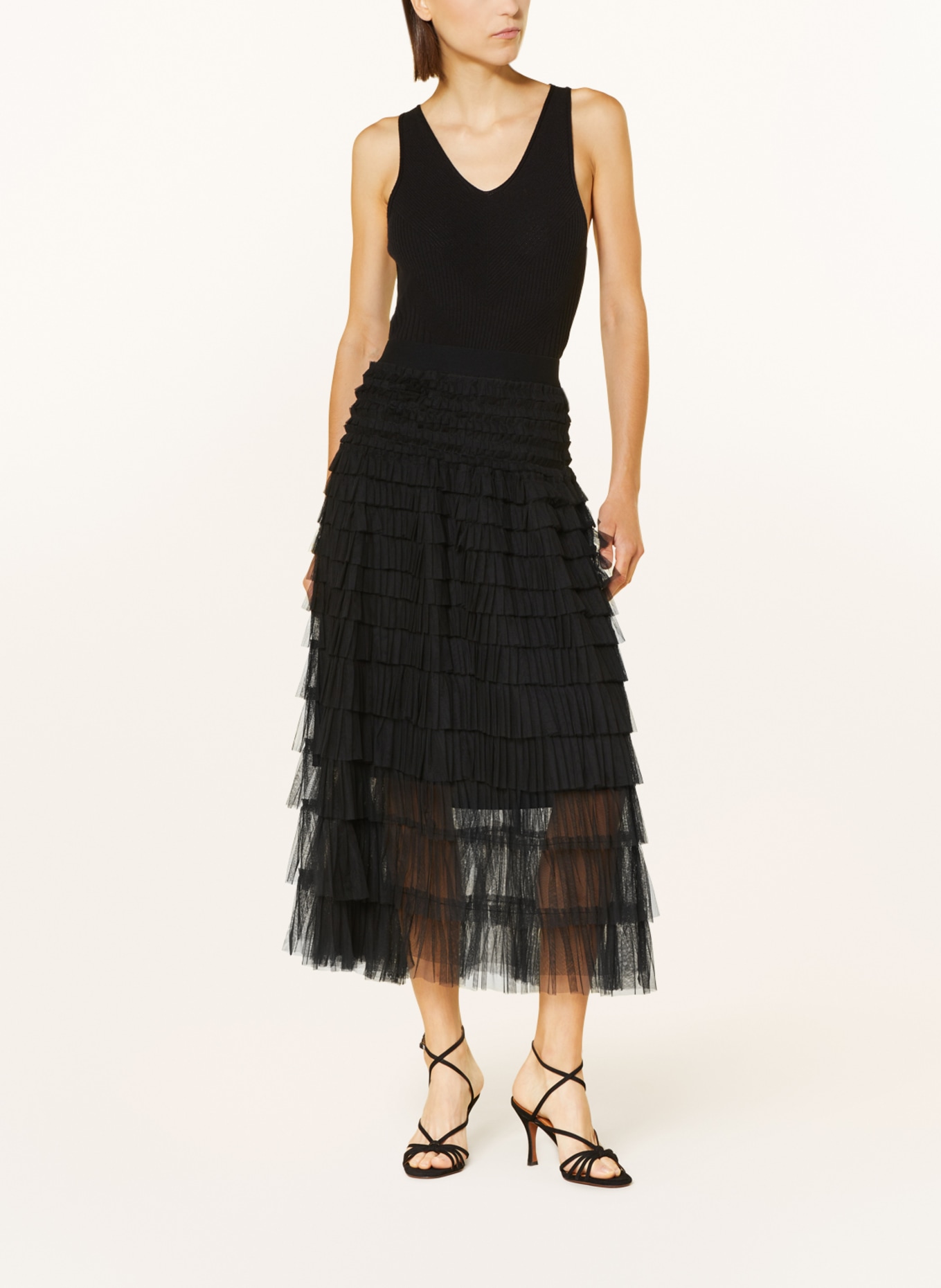 MARC AUREL Tulle skirt, Color: BLACK (Image 2)