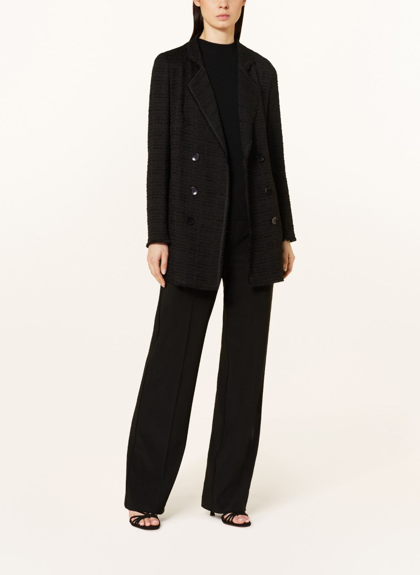 MARC AUREL Long blazer, Color: BLACK (Image 2)