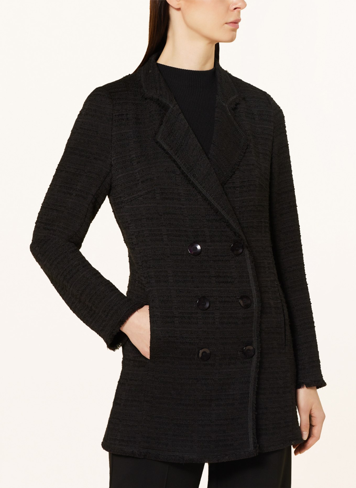 MARC AUREL Long blazer, Color: BLACK (Image 4)