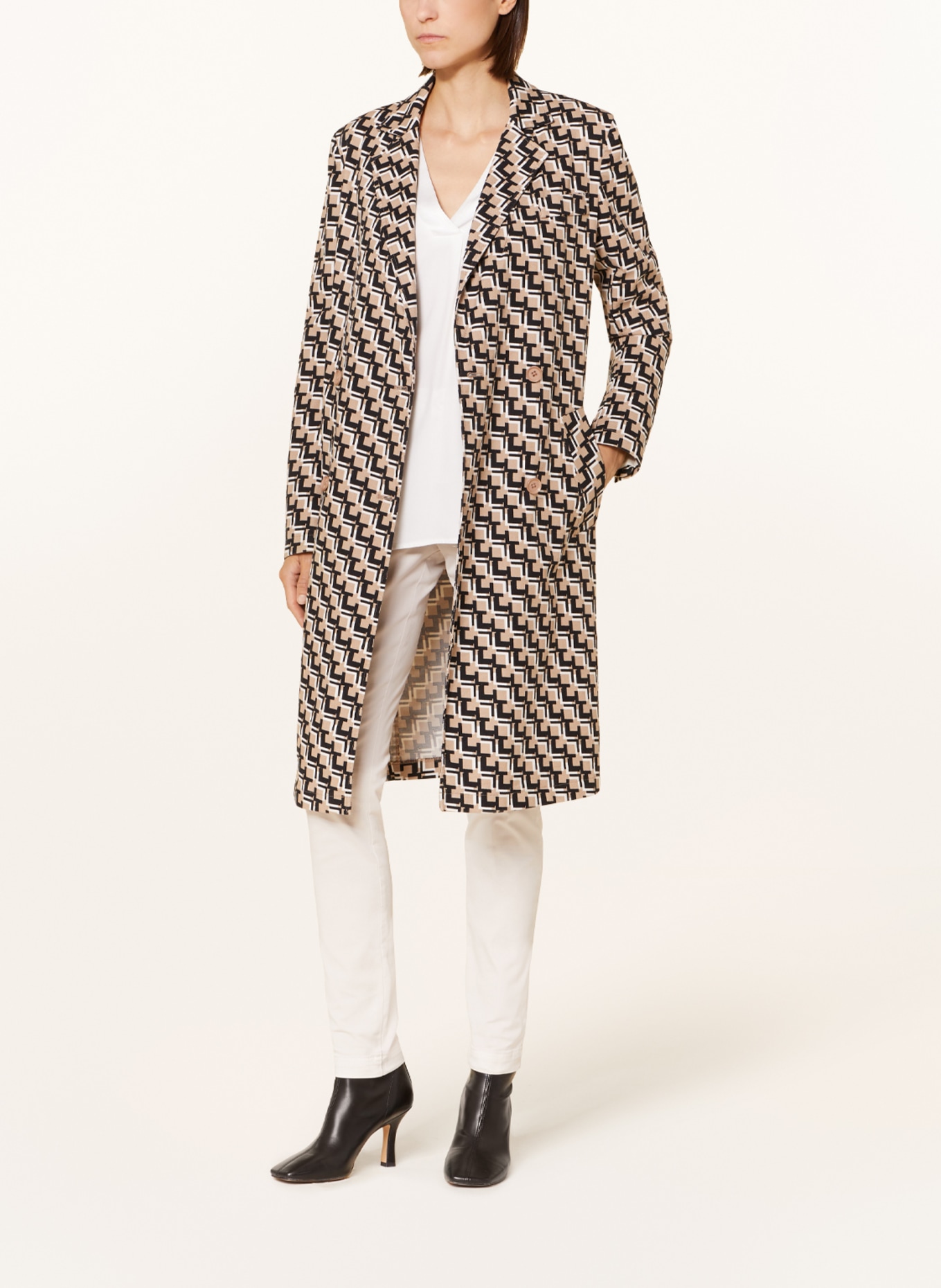 MARC AUREL Coat, Color: BEIGE/ BLACK/ WHITE (Image 2)