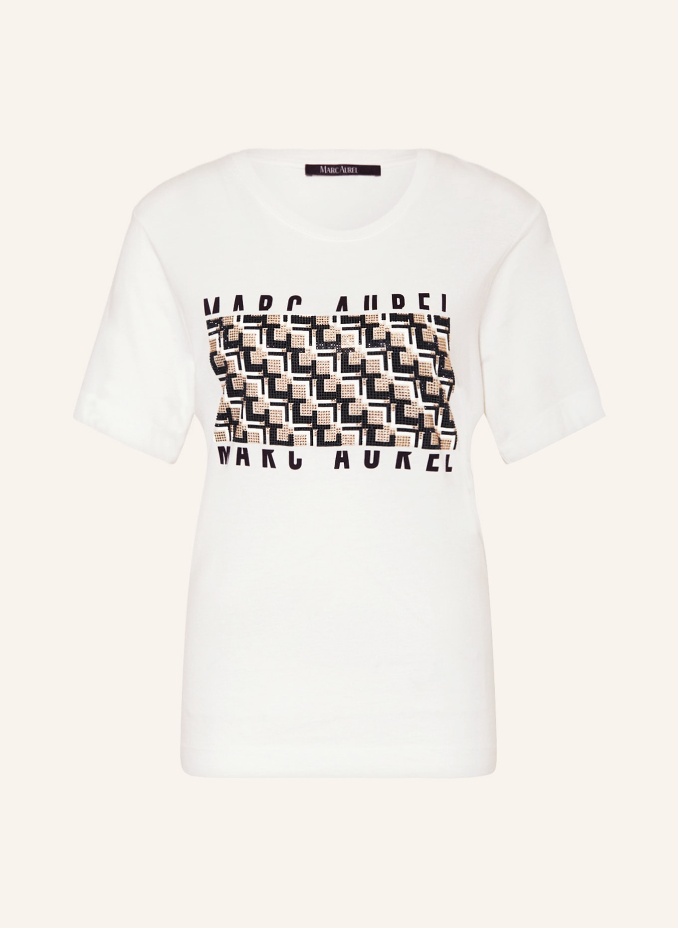 MARC AUREL T-shirt with decorative gems, Color: WHITE (Image 1)