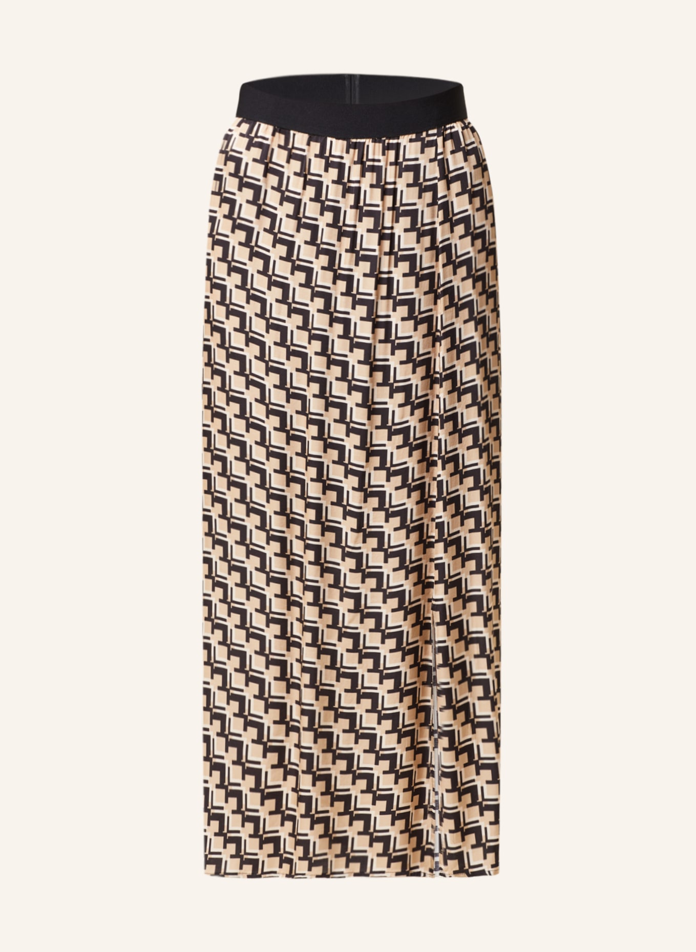 MARC AUREL Satin skirt, Color: BEIGE/ BLACK (Image 1)