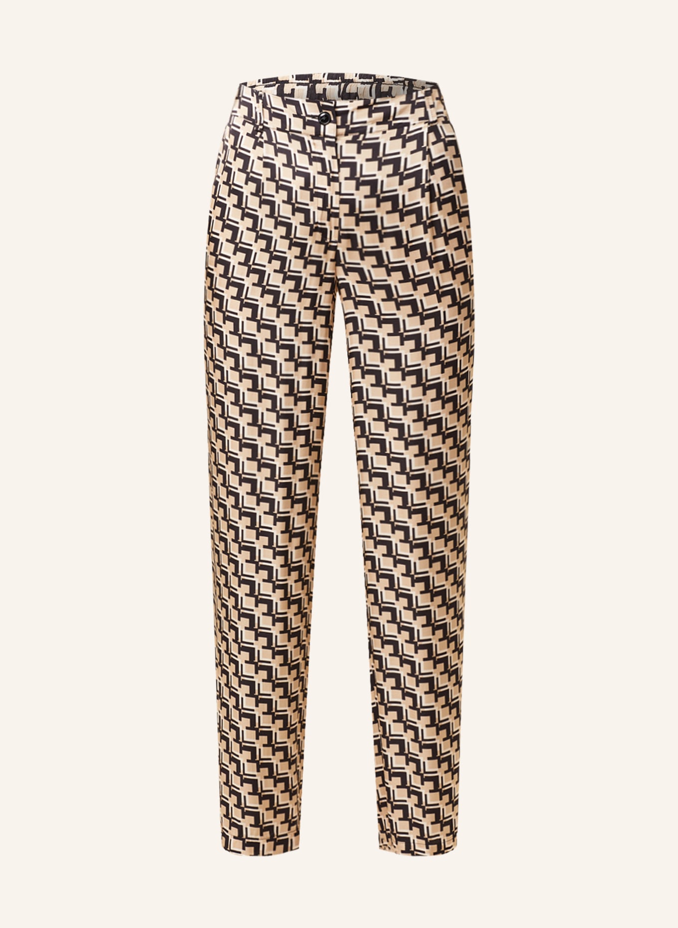 MARC AUREL Wide leg trousers in satin, Color: BEIGE/ BLACK (Image 1)