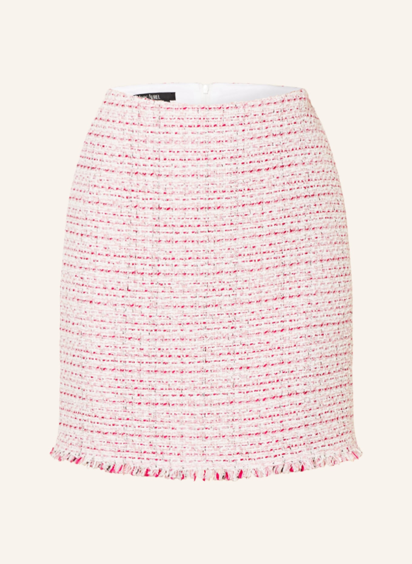 MARC AUREL Bouclé skirt with fringes, Color: PINK/ FUCHSIA (Image 1)