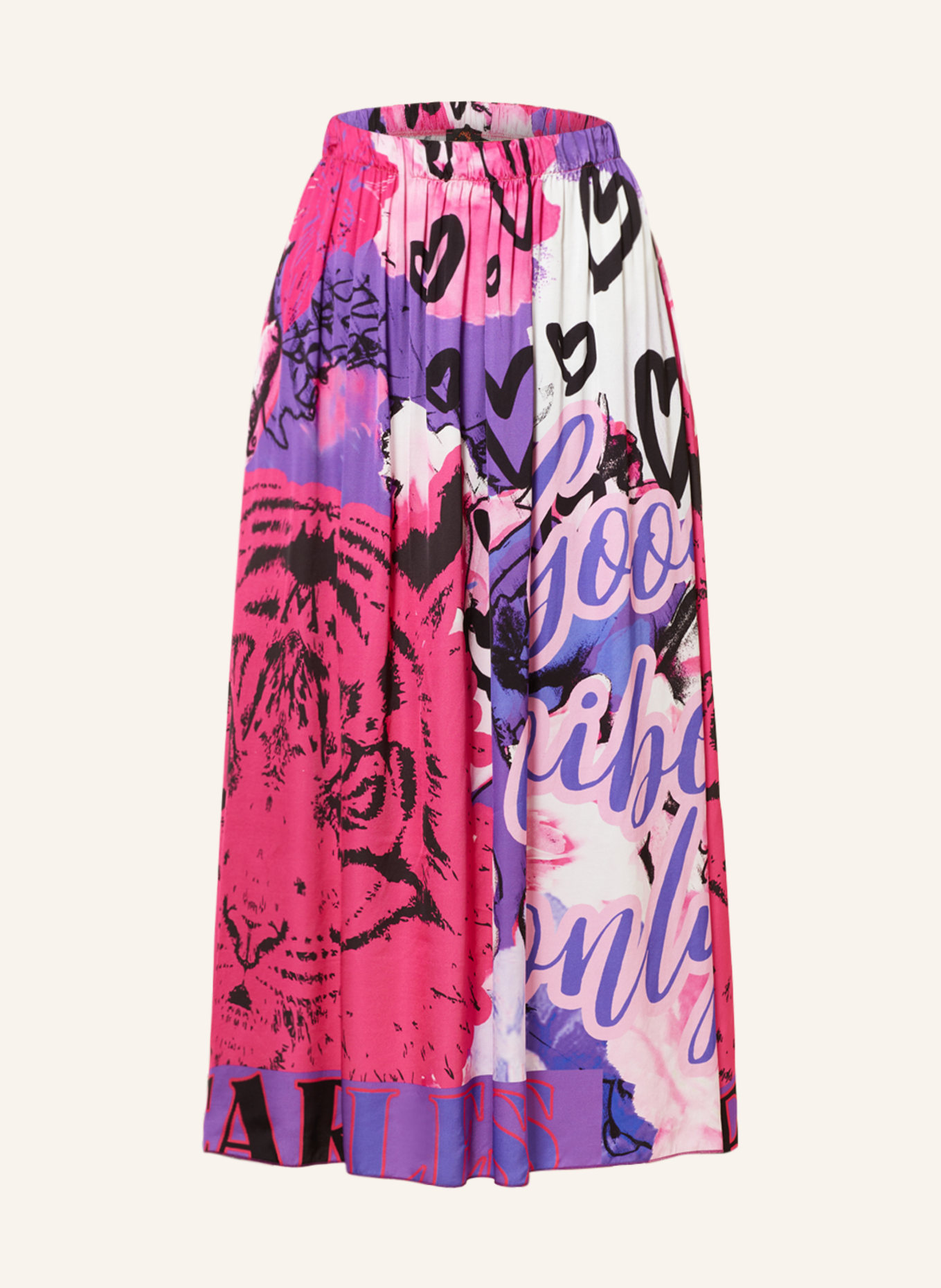 miss goodlife Satin skirt, Color: PURPLE/ PINK/ BLACK (Image 1)