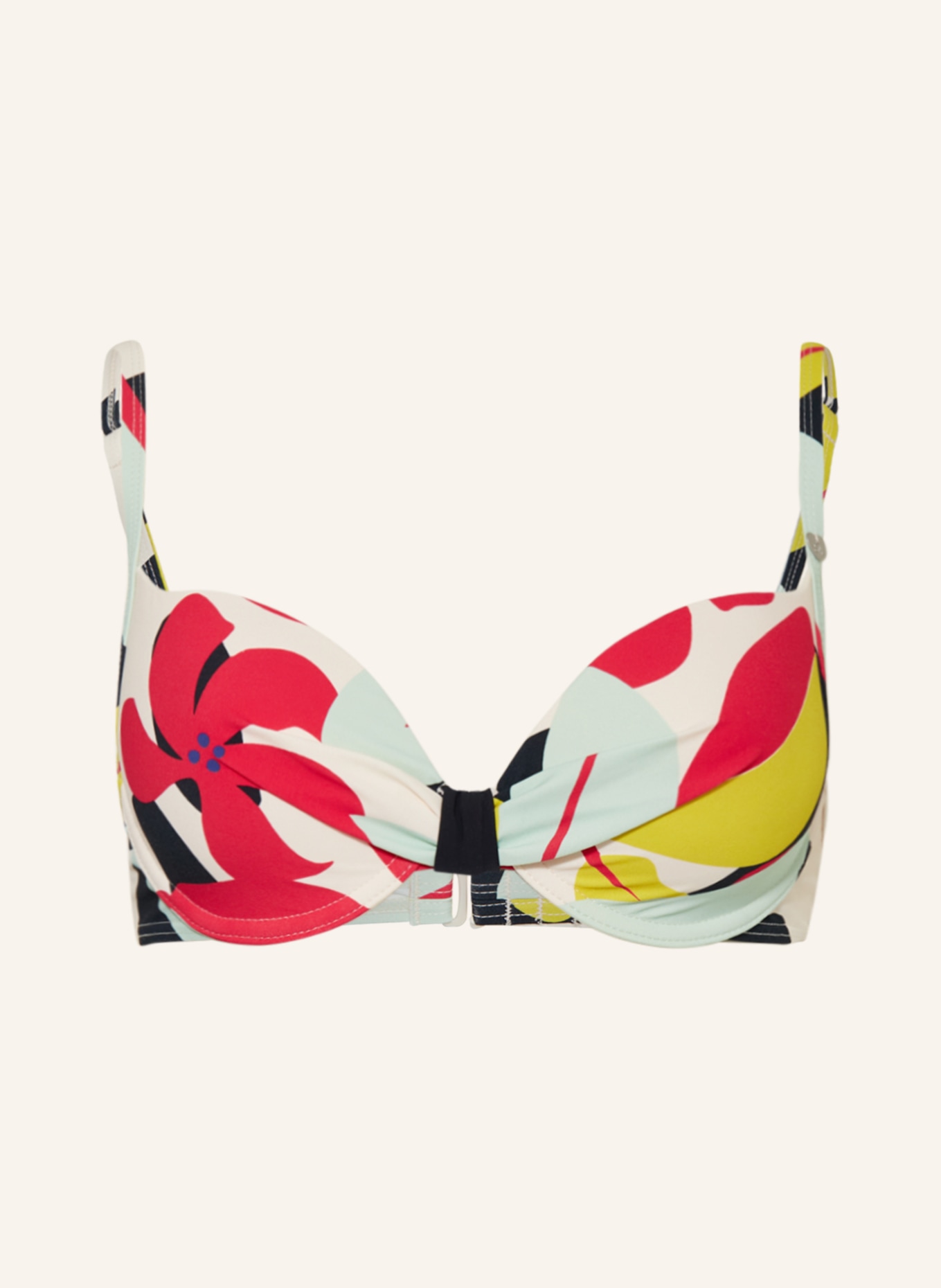 SHORT STORIES Underwired bikini top, Color: CREAM/ MINT/ DARK YELLOW (Image 1)