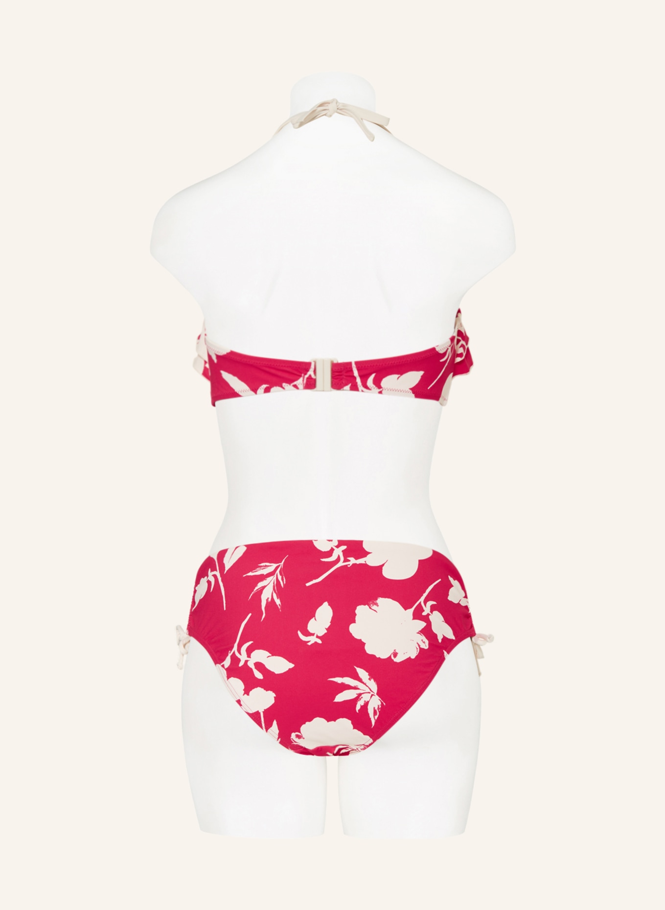 SHORT STORIES Underwired bikini top, Color: NEON RED/ WHITE (Image 3)