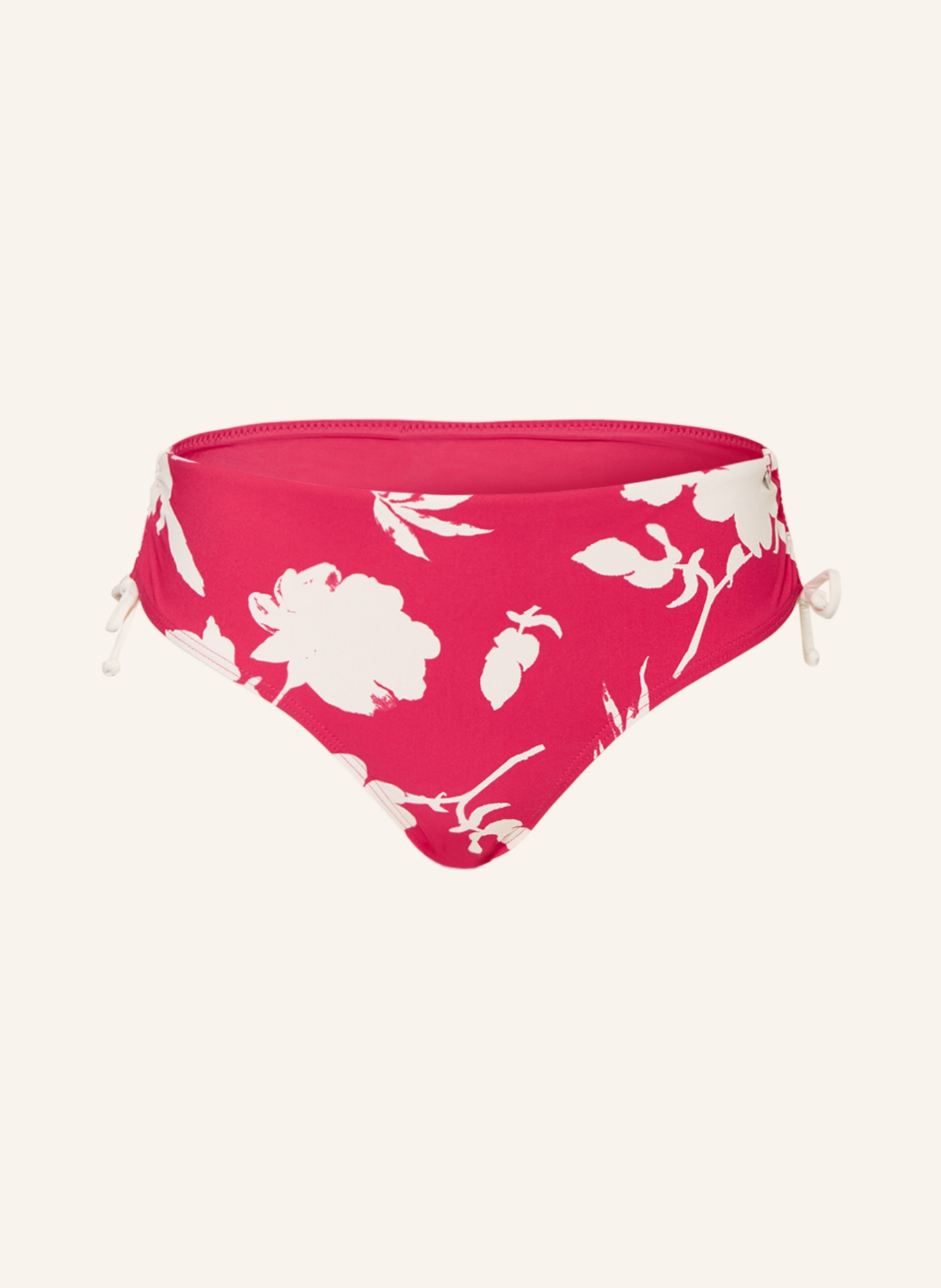 SHORT STORIES Basic bikini bottoms, Color: NEON RED/ WHITE (Image 1)
