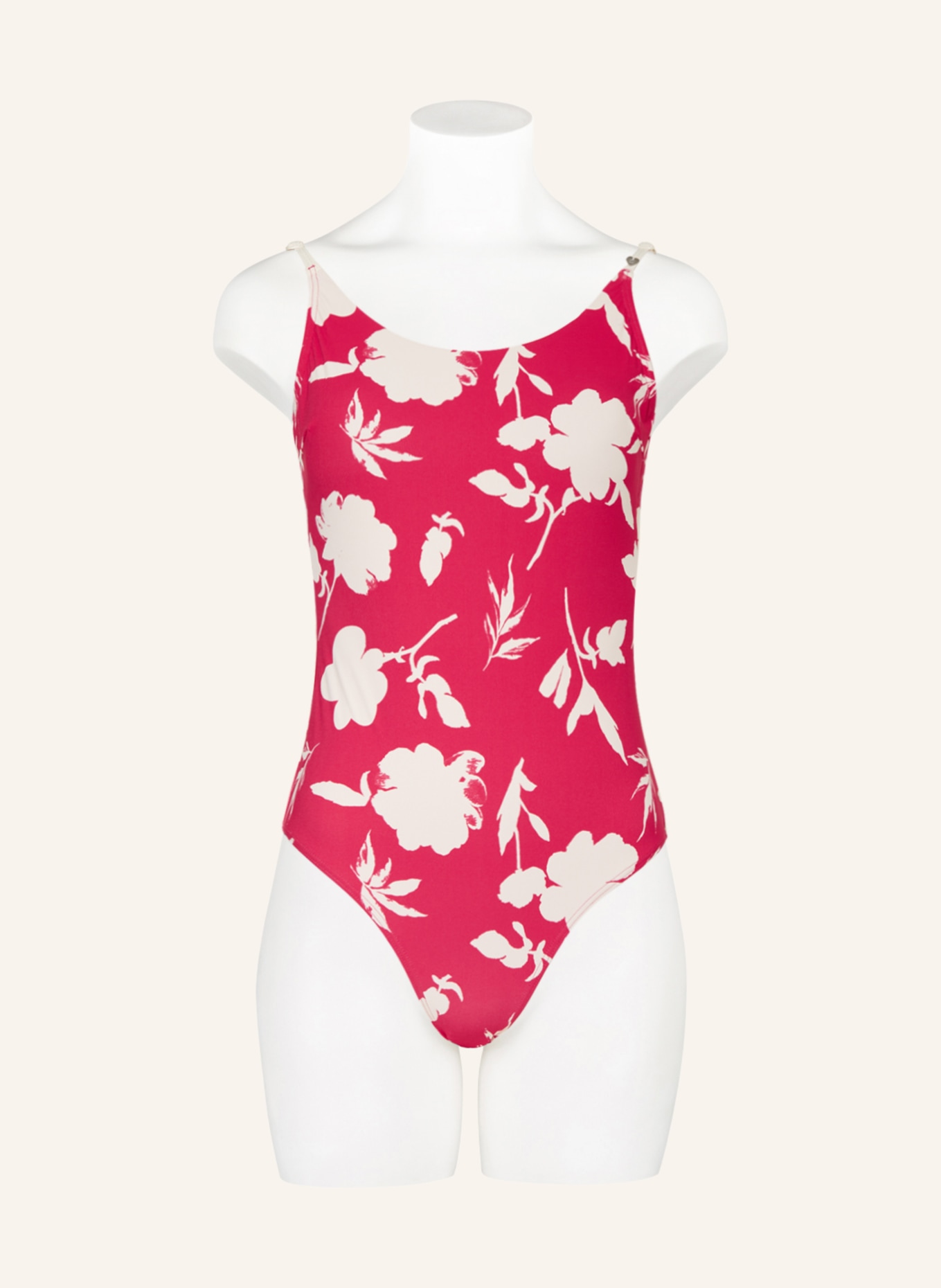 SHORT STORIES Swimsuit, Color: NEON RED/ WHITE (Image 2)