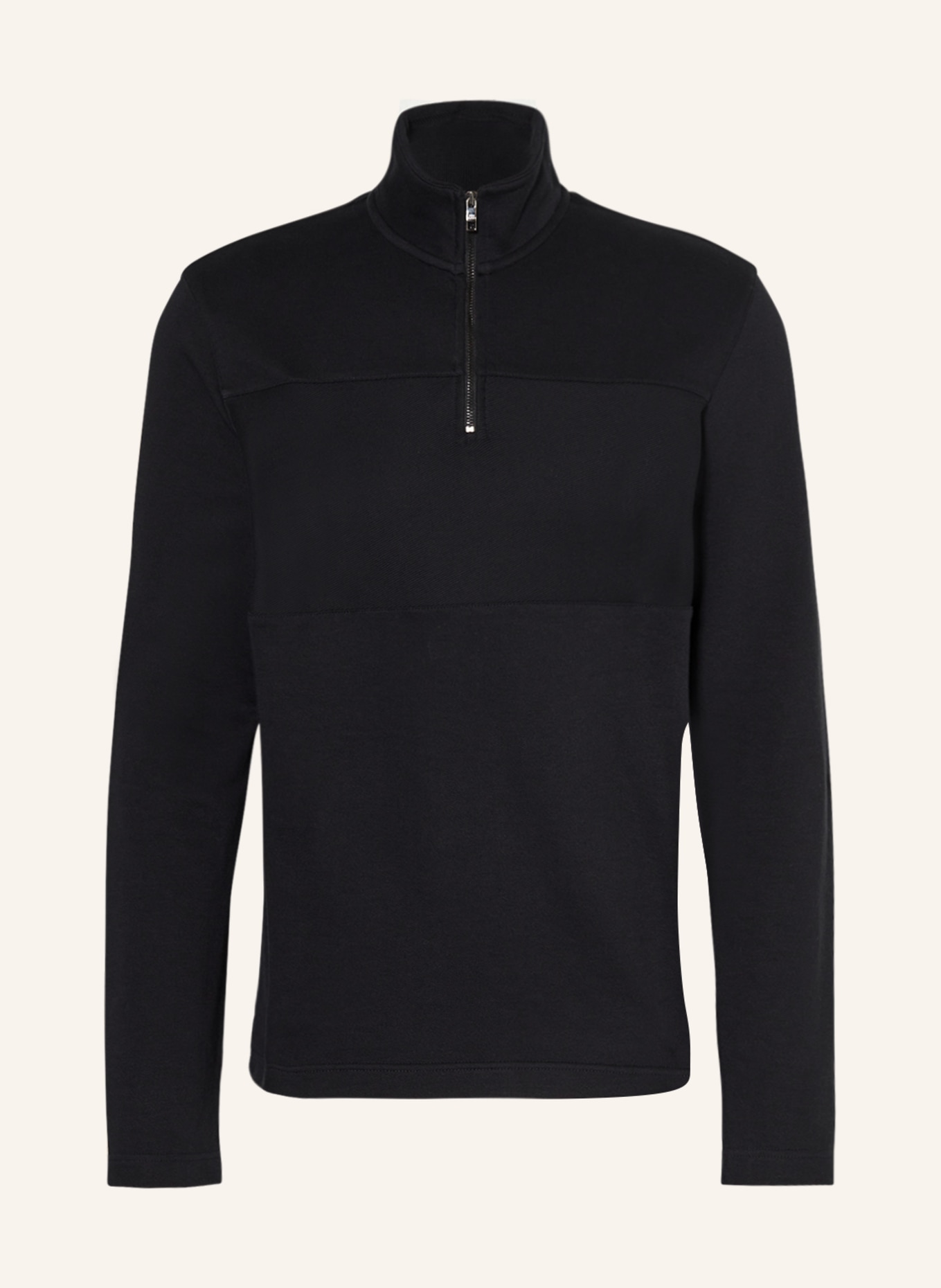 TED BAKER Half-zip sweater in sweatshirt fabric GAZINE, Color: BLACK (Image 1)