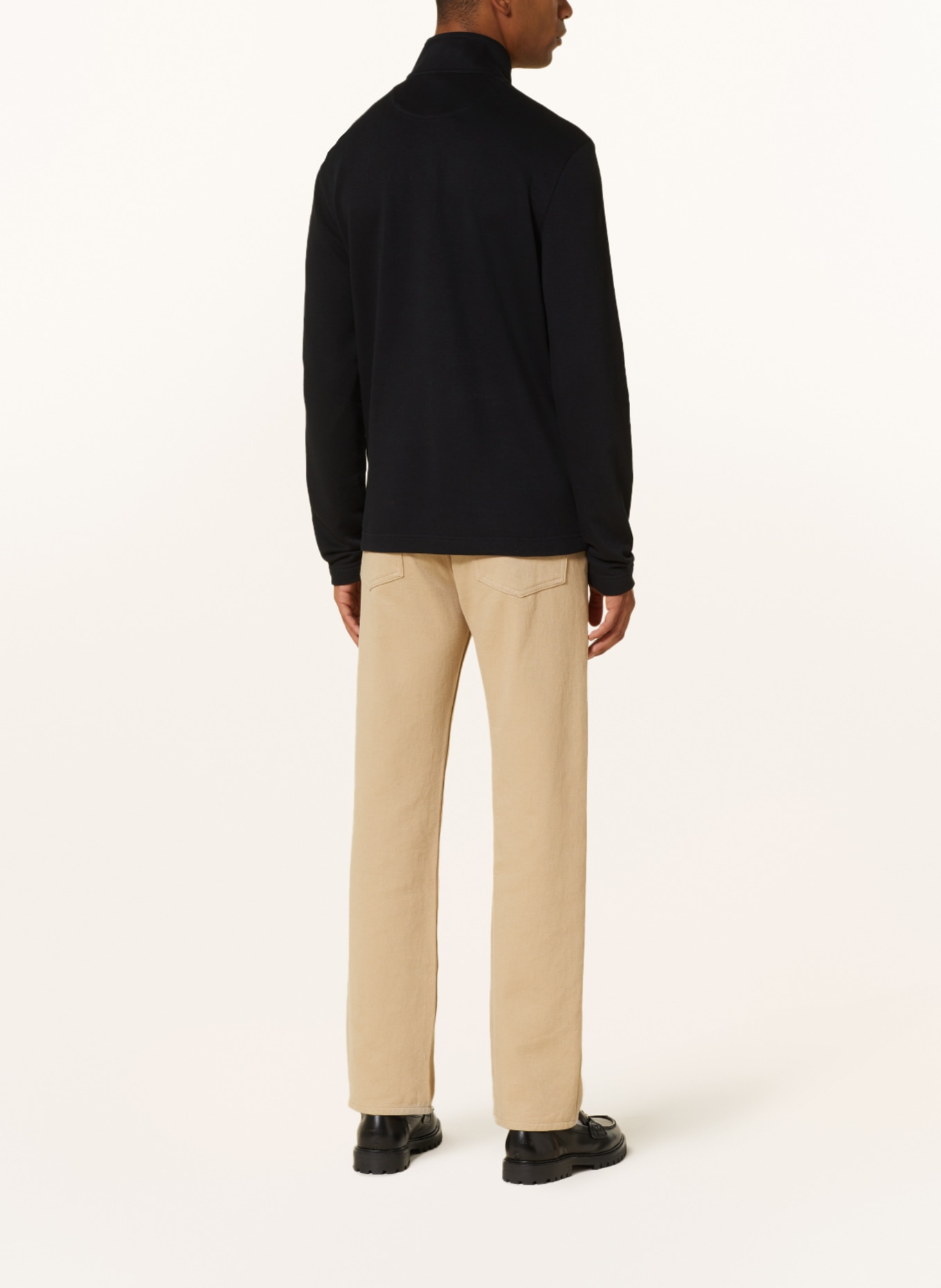 TED BAKER Half-zip sweater in sweatshirt fabric GAZINE, Color: BLACK (Image 3)