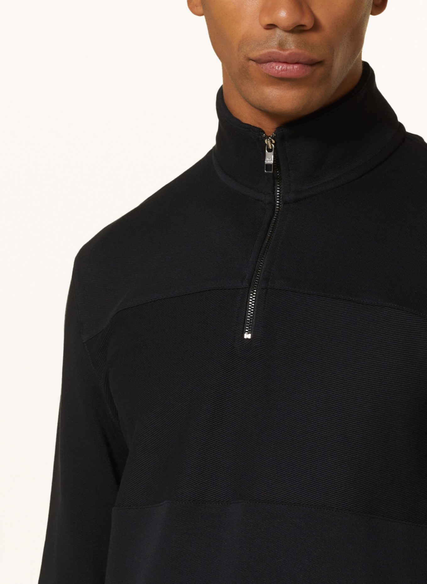 TED BAKER Half-zip sweater in sweatshirt fabric GAZINE, Color: BLACK (Image 4)