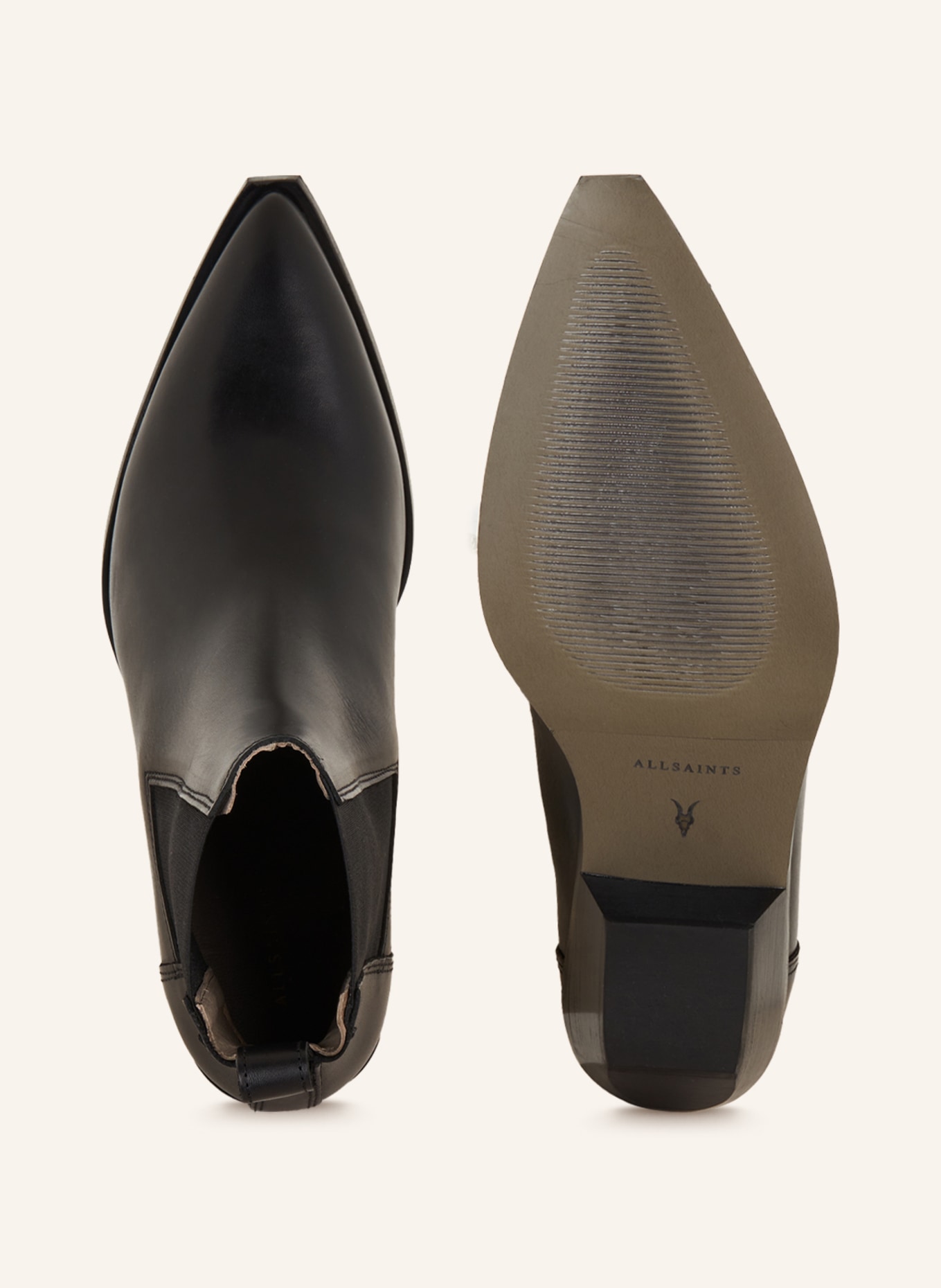 All saints outlet black ankle boots
