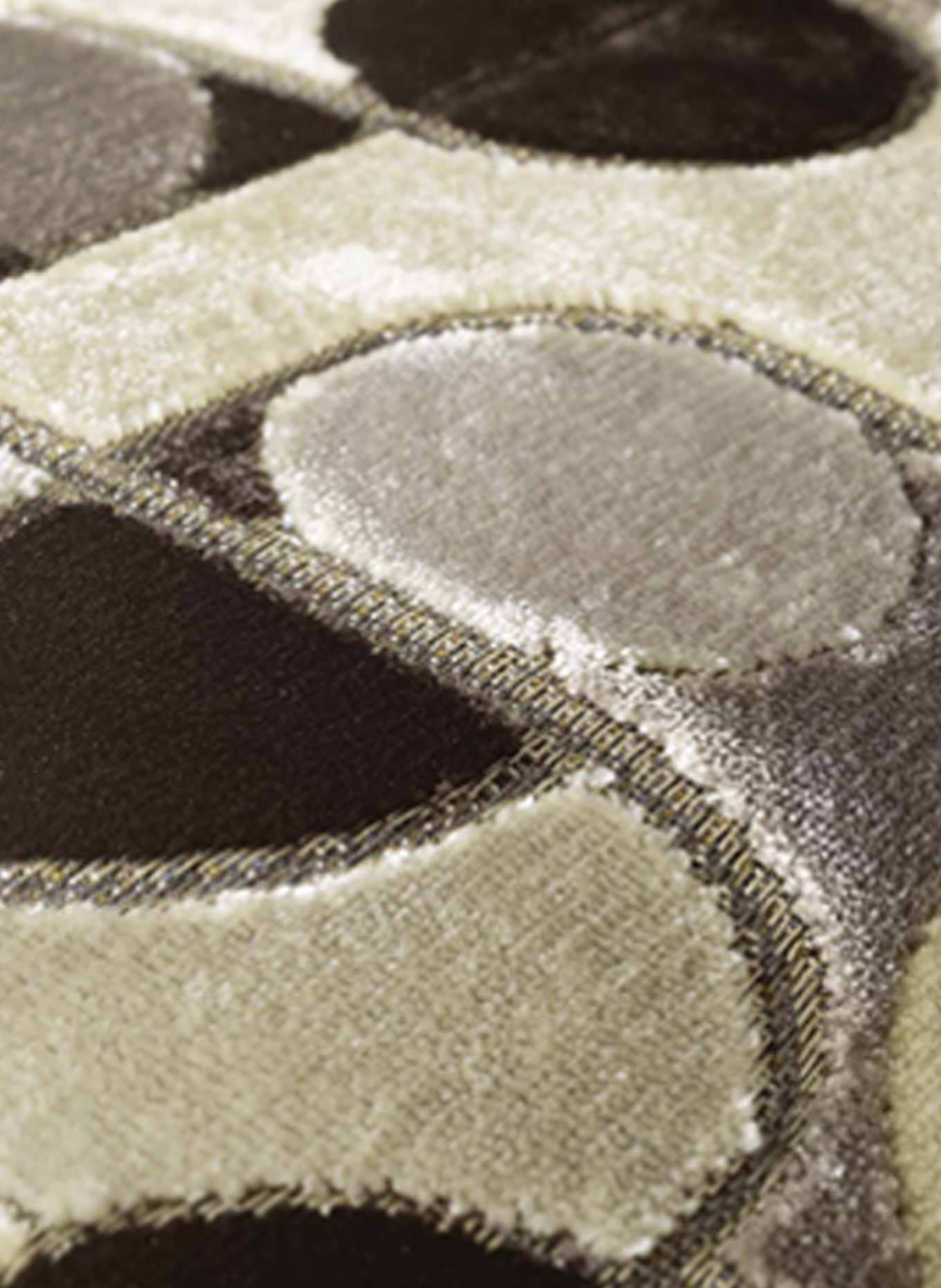 ROHLEDER Velvet decorative cushion MIRAGE with feather filling, Color: ECRU/ BLACK/ GRAY (Image 3)