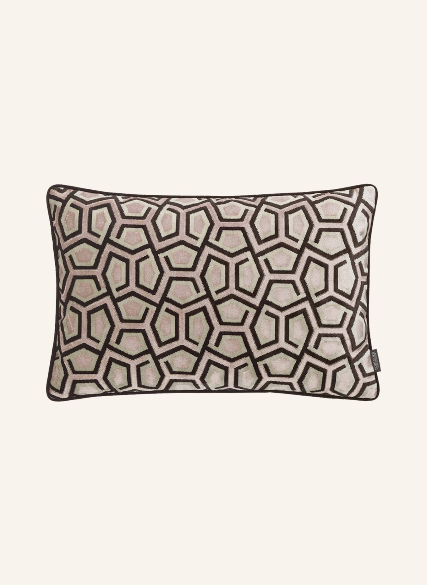 ROHLEDER Velvet decorative cushion PAVÉ with feather filling, Color: ROSE/ GRAY/ BLACK (Image 1)