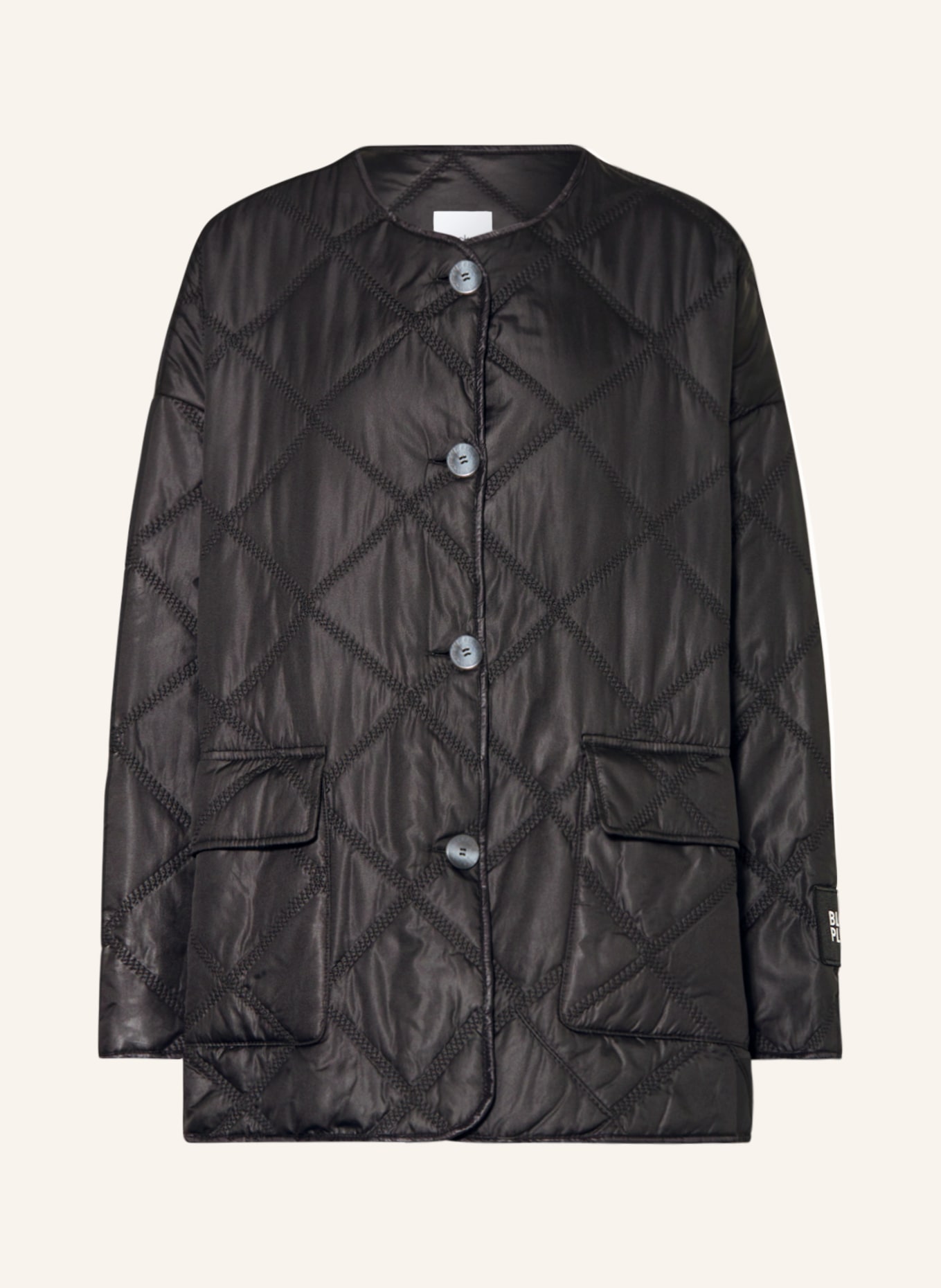 black palms Quilted Jacket JULINA, Color: BLACK (Image 1)