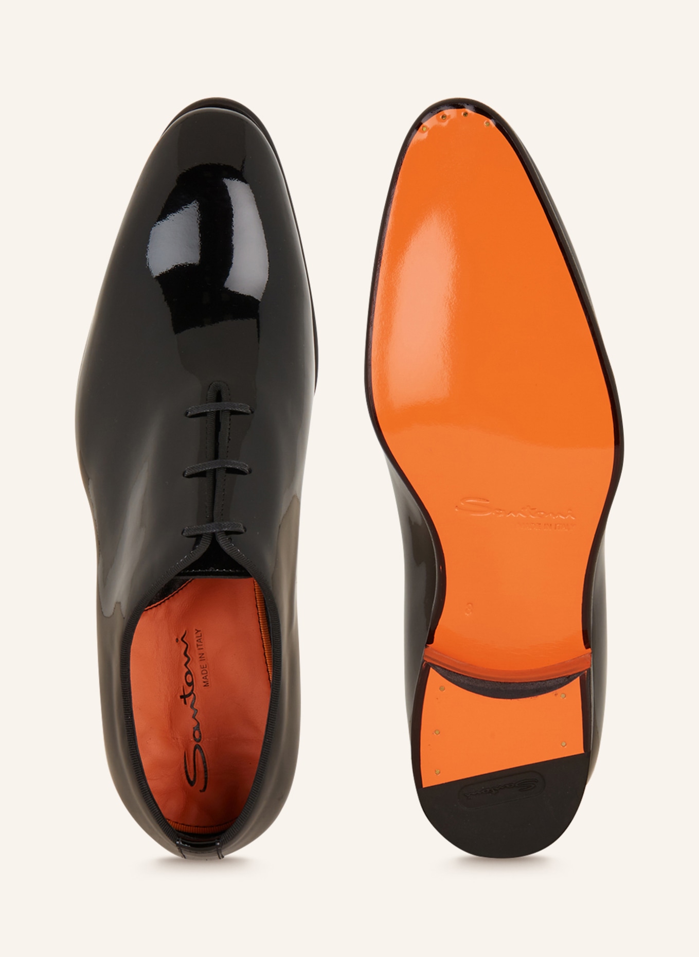 Santoni Patent lace-up shoes CARTER, Color: BLACK (Image 5)