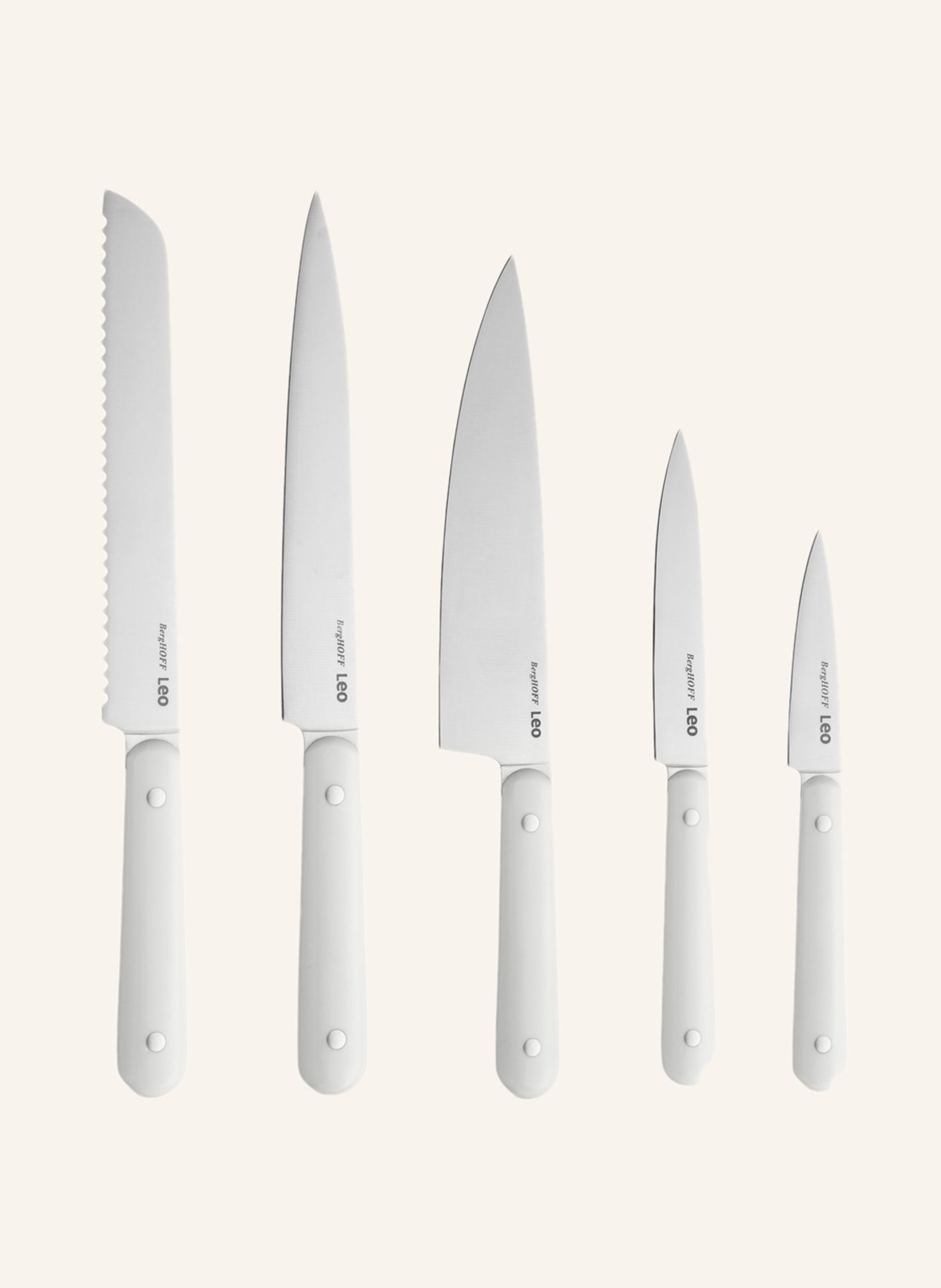 BergHOFF 5-cz. zestaw noży SLATE LEO, Kolor: KREMOWY (Obrazek 1)