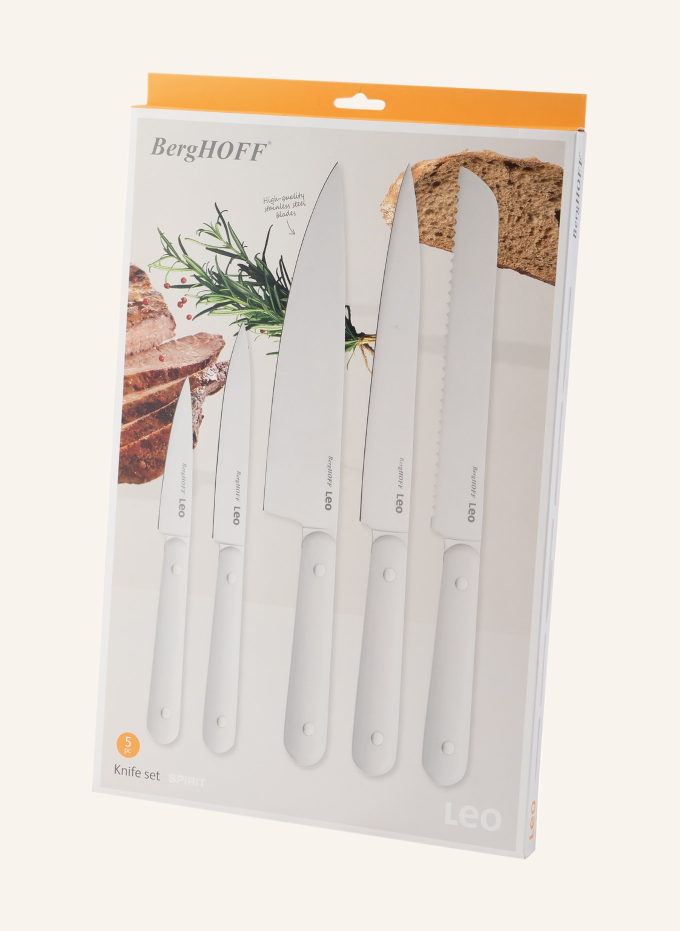 BergHOFF 5-piece Knife set SLATE LEO, Color: CREAM (Image 2)