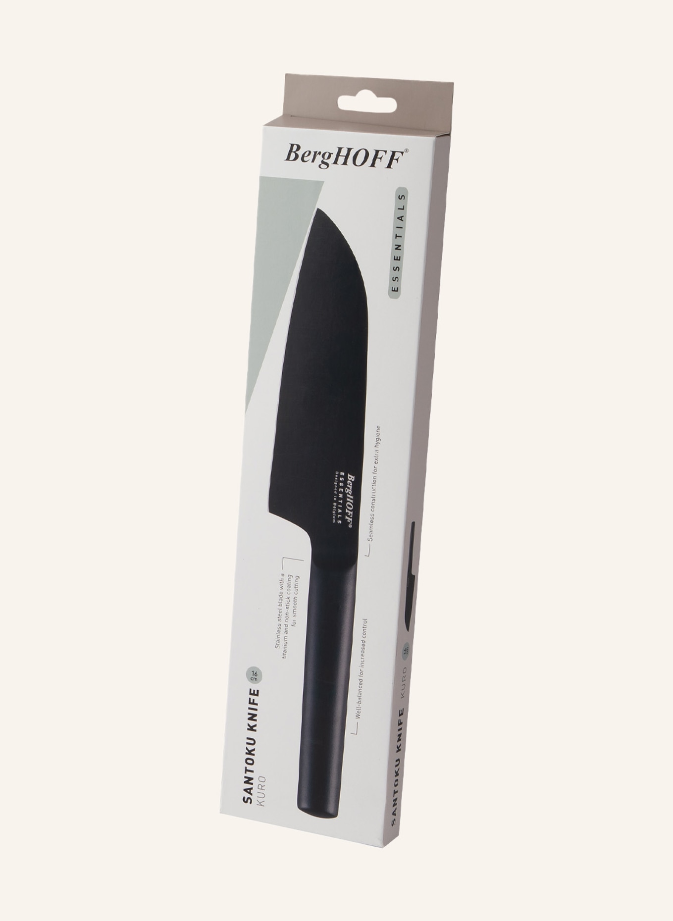 BergHOFF Santoku knife KURO ESSENTIALS, Color: BLACK (Image 2)
