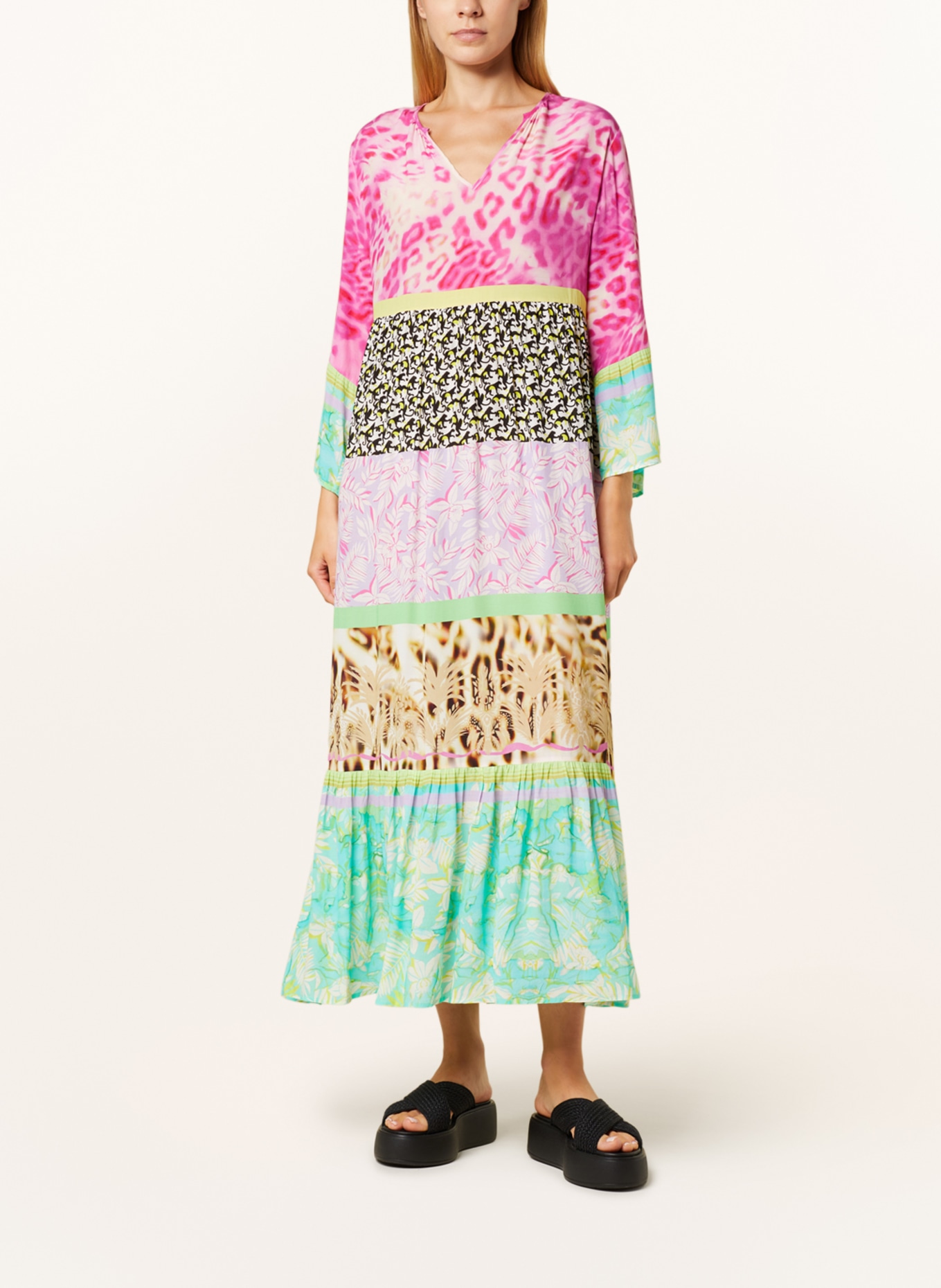 yippie hippie Beach dress, Color: PINK/ LIGHT PURPLE/ BLACK (Image 2)