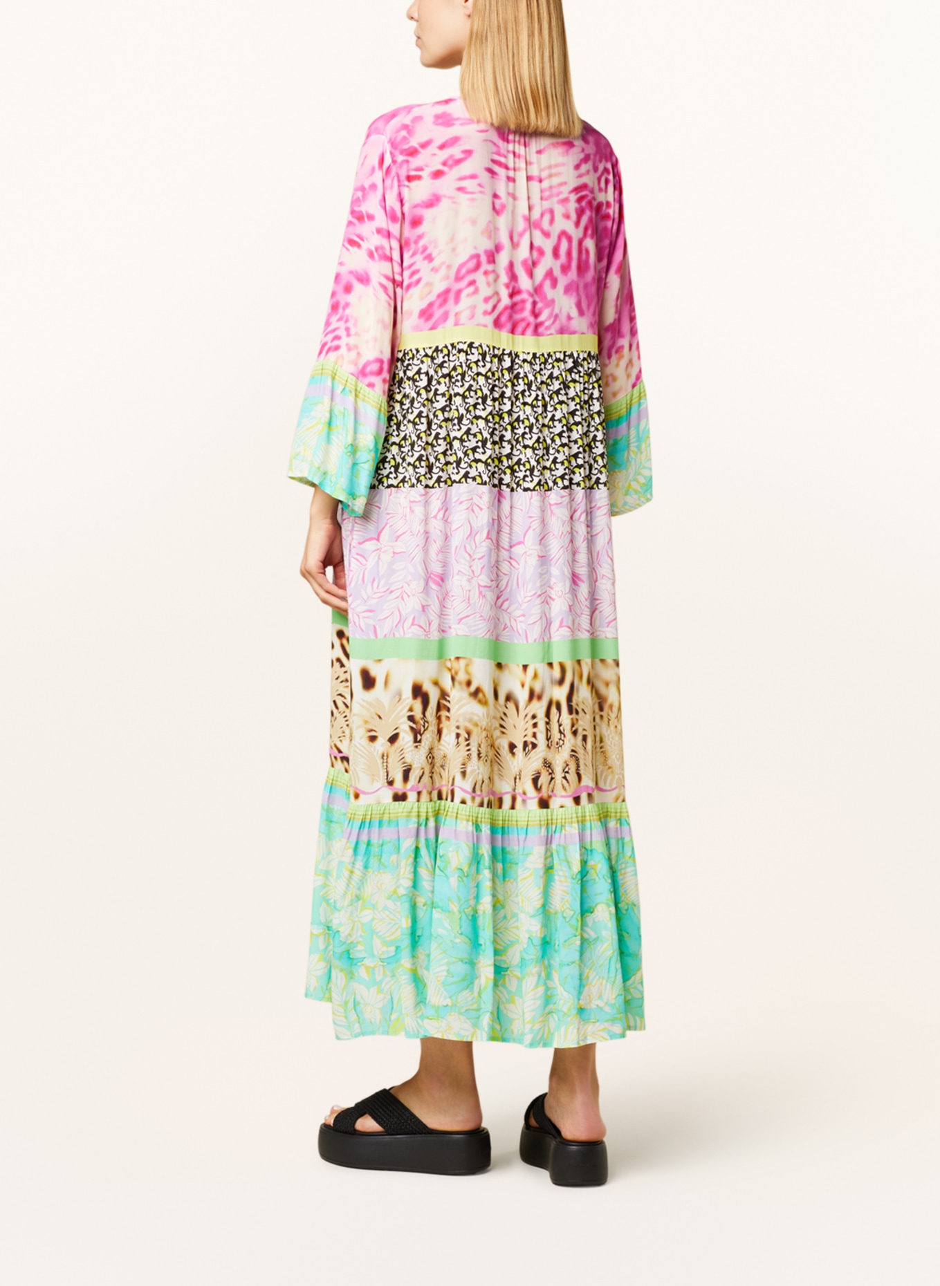 yippie hippie Beach dress, Color: PINK/ LIGHT PURPLE/ BLACK (Image 3)