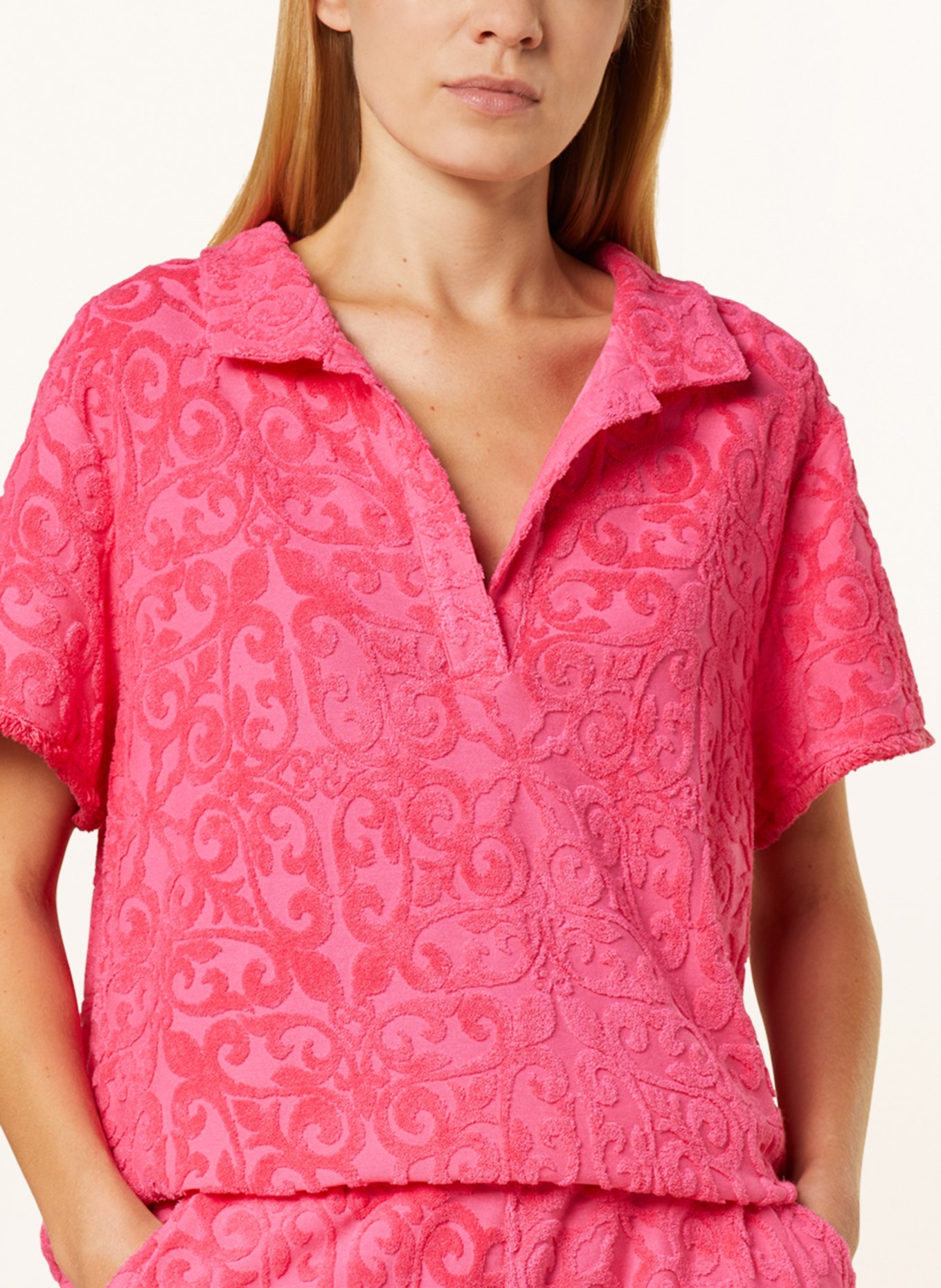 yippie hippie Koszulka polo z dodatkiem materiału frottee, Kolor: MOCNORÓŻOWY (Obrazek 4)