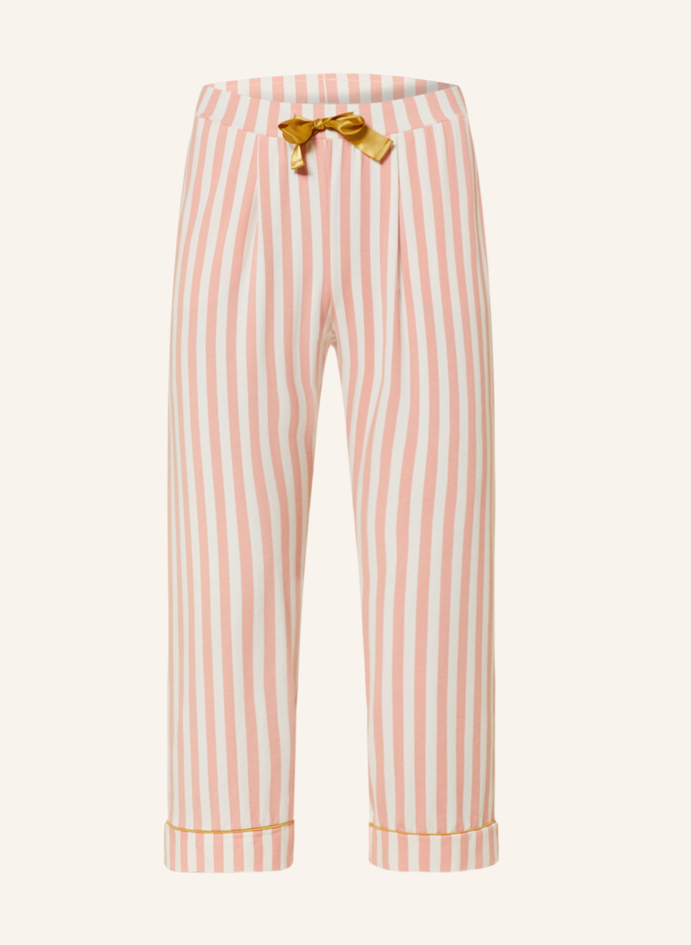 SHORT STORIES 7/8 pajama pants, Color: LIGHT ORANGE/ WHITE (Image 1)