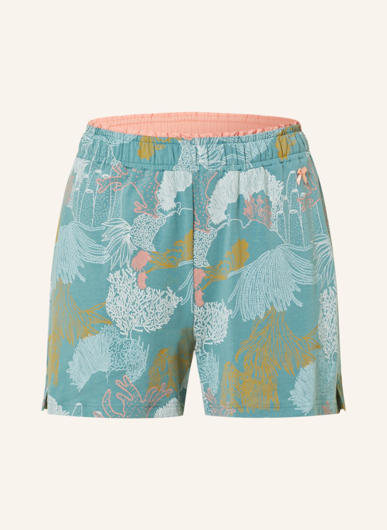 SHORT STORIES Pajama shorts, Color: TEAL/ DARK YELLOW/ WHITE (Image 1)