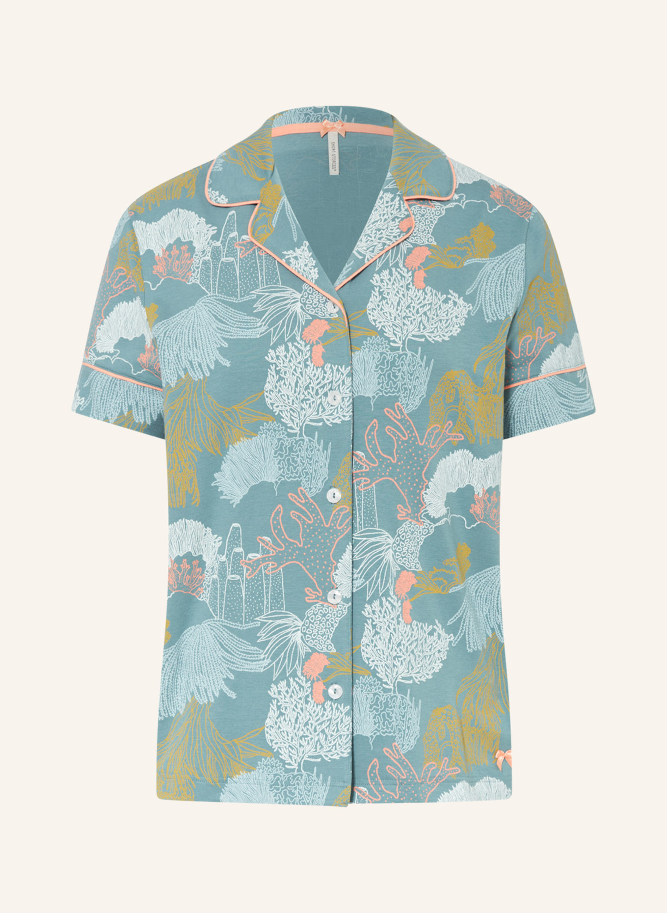 SHORT STORIES Koszulka od piżamy, Kolor: PETROL/ CIEMNOŻÓŁTY/ BIAŁY (Obrazek 1)