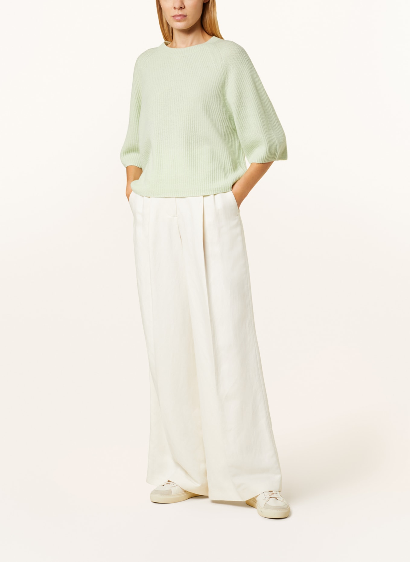 FFC Knit shirt with cashmere, Color: LIGHT GREEN (Image 2)