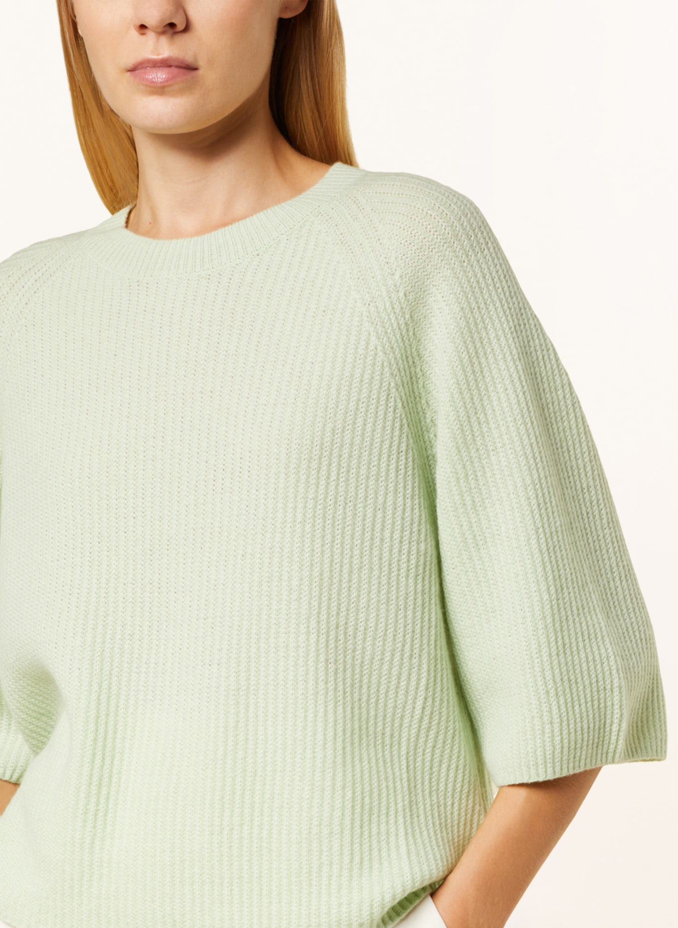 FFC Knit shirt with cashmere, Color: LIGHT GREEN (Image 4)