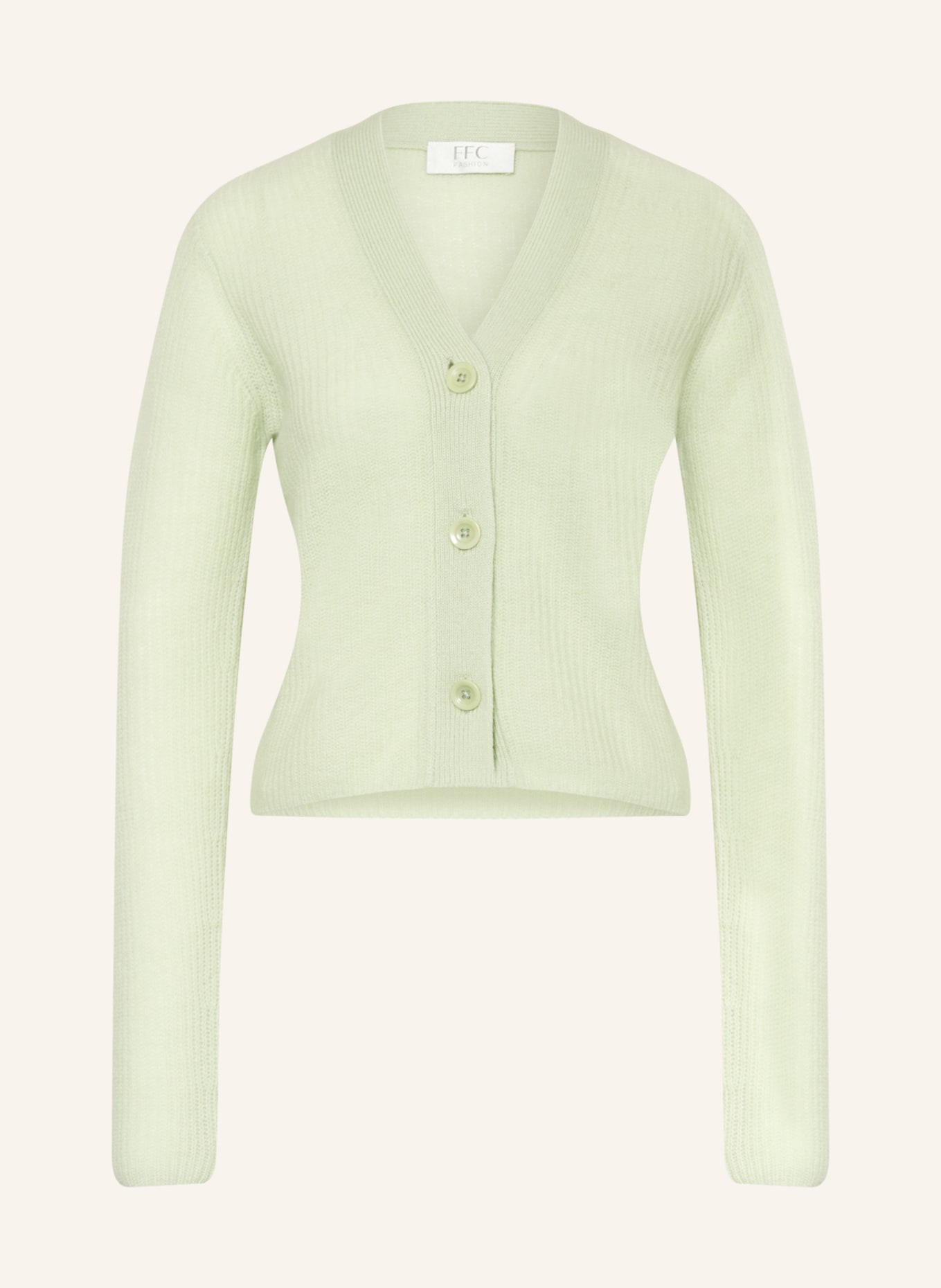 FFC Cropped cardigan with cashmere, Color: LIGHT GREEN (Image 1)
