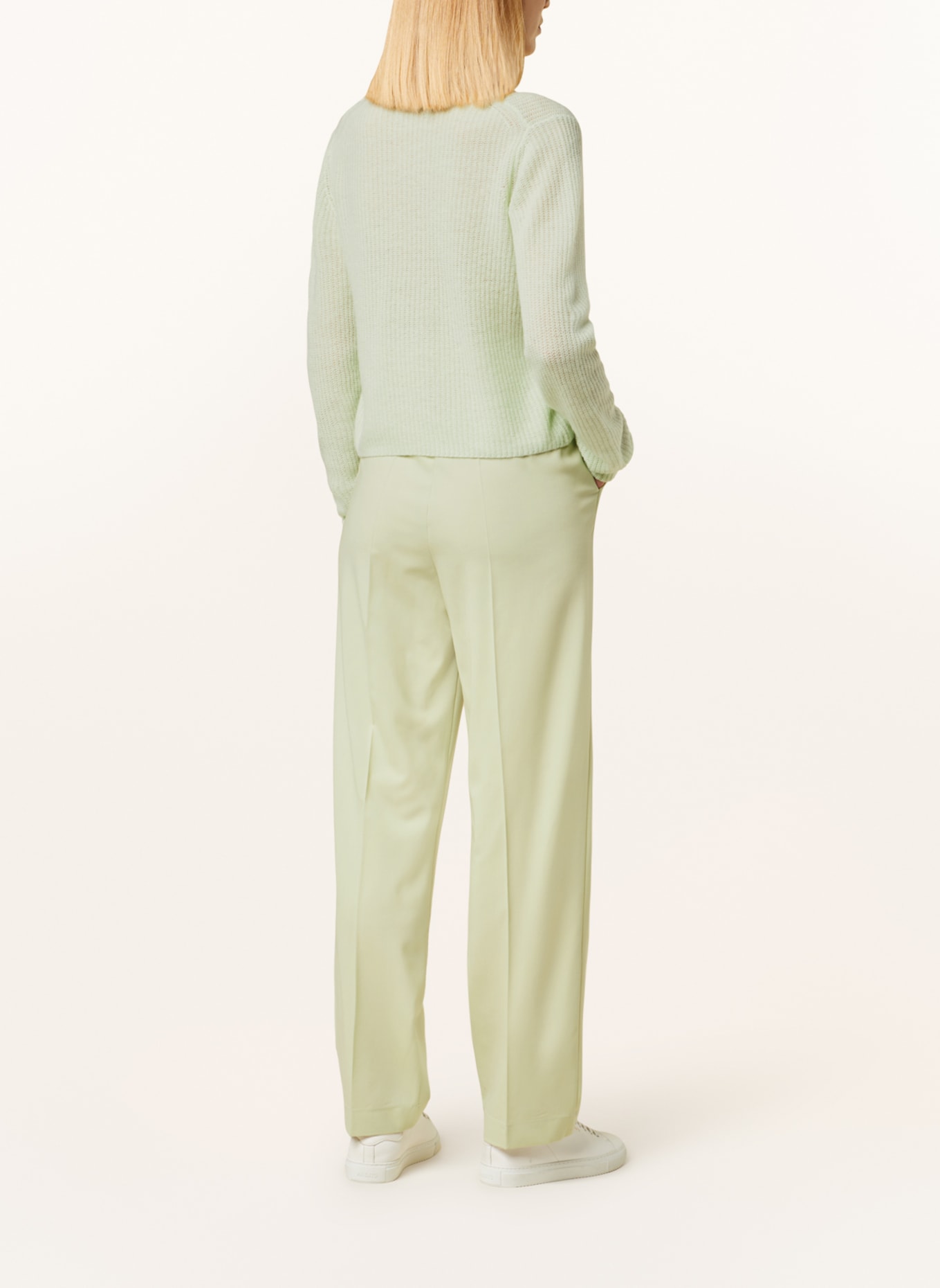 FFC Cropped cardigan with cashmere, Color: LIGHT GREEN (Image 3)