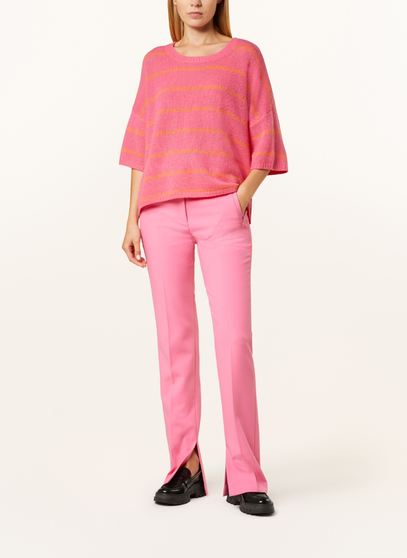 FFC Oversized-Pullover mit Cashmere, Farbe: PINK/ ORANGE (Bild 2)
