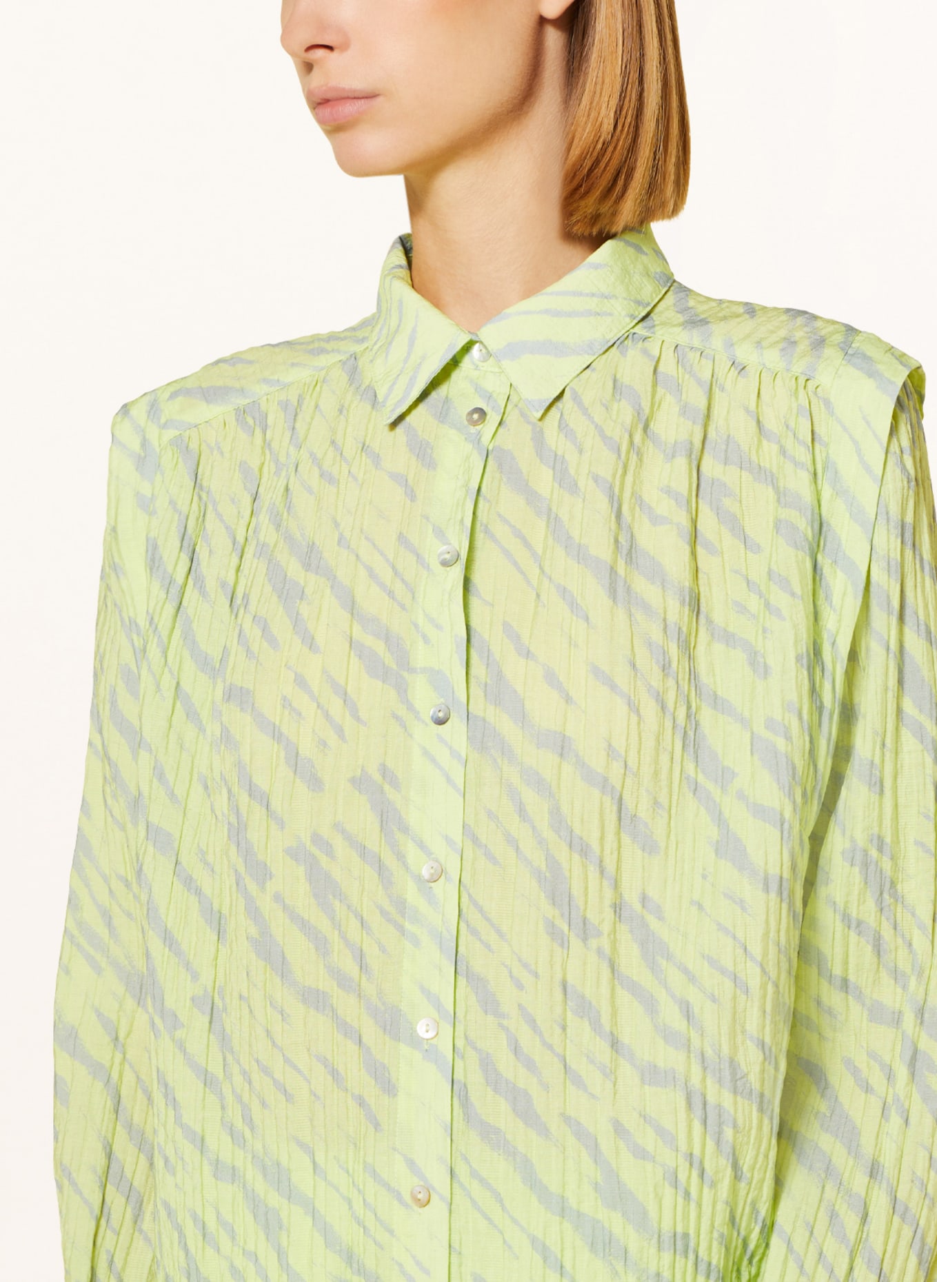 BEAUMONT Shirt blouse JAYDE, Color: LIGHT GREEN/ BLUE GRAY (Image 4)