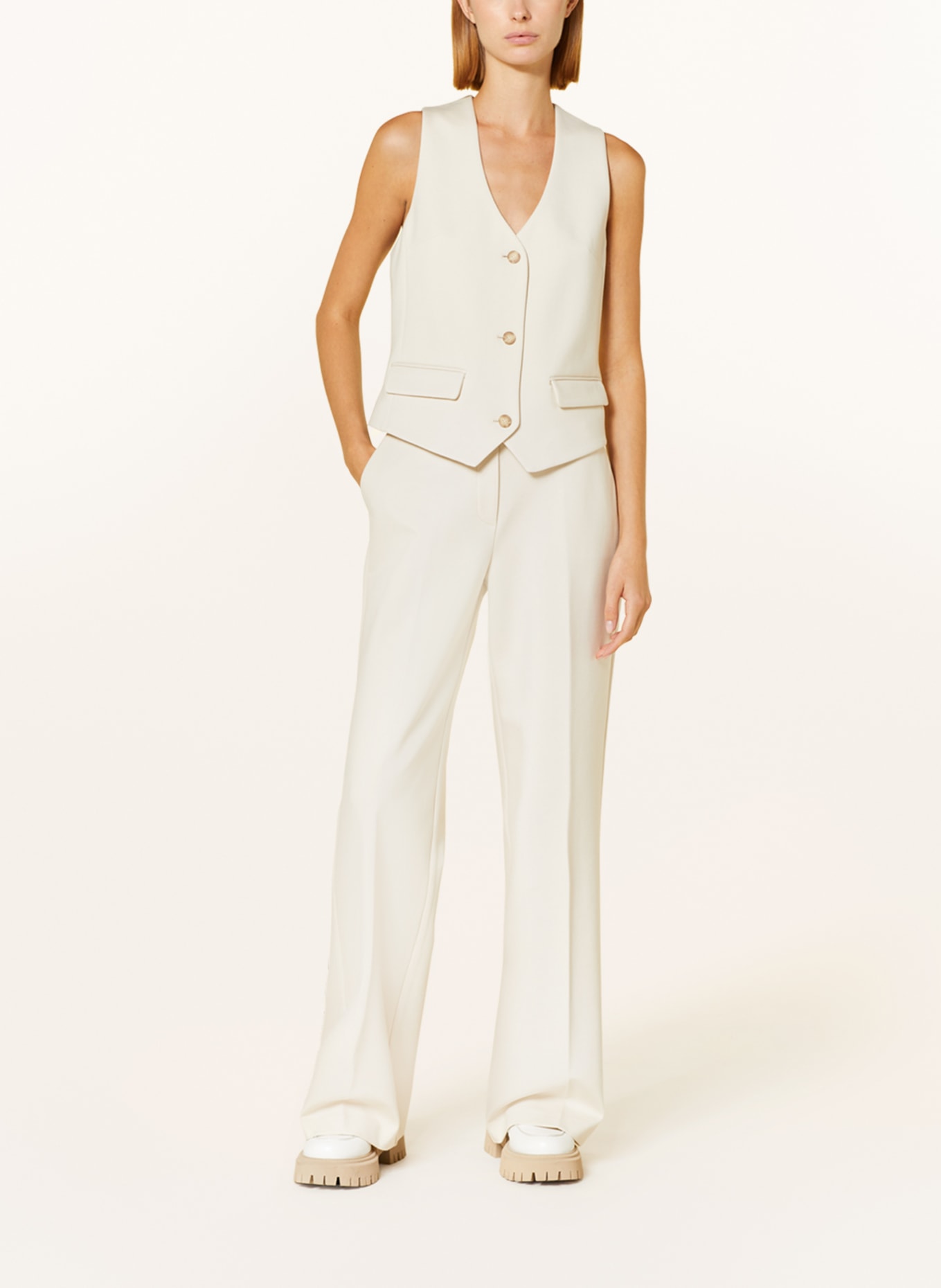 BEAUMONT Wide leg trousers HOPE in jersey, Color: CREAM (Image 2)