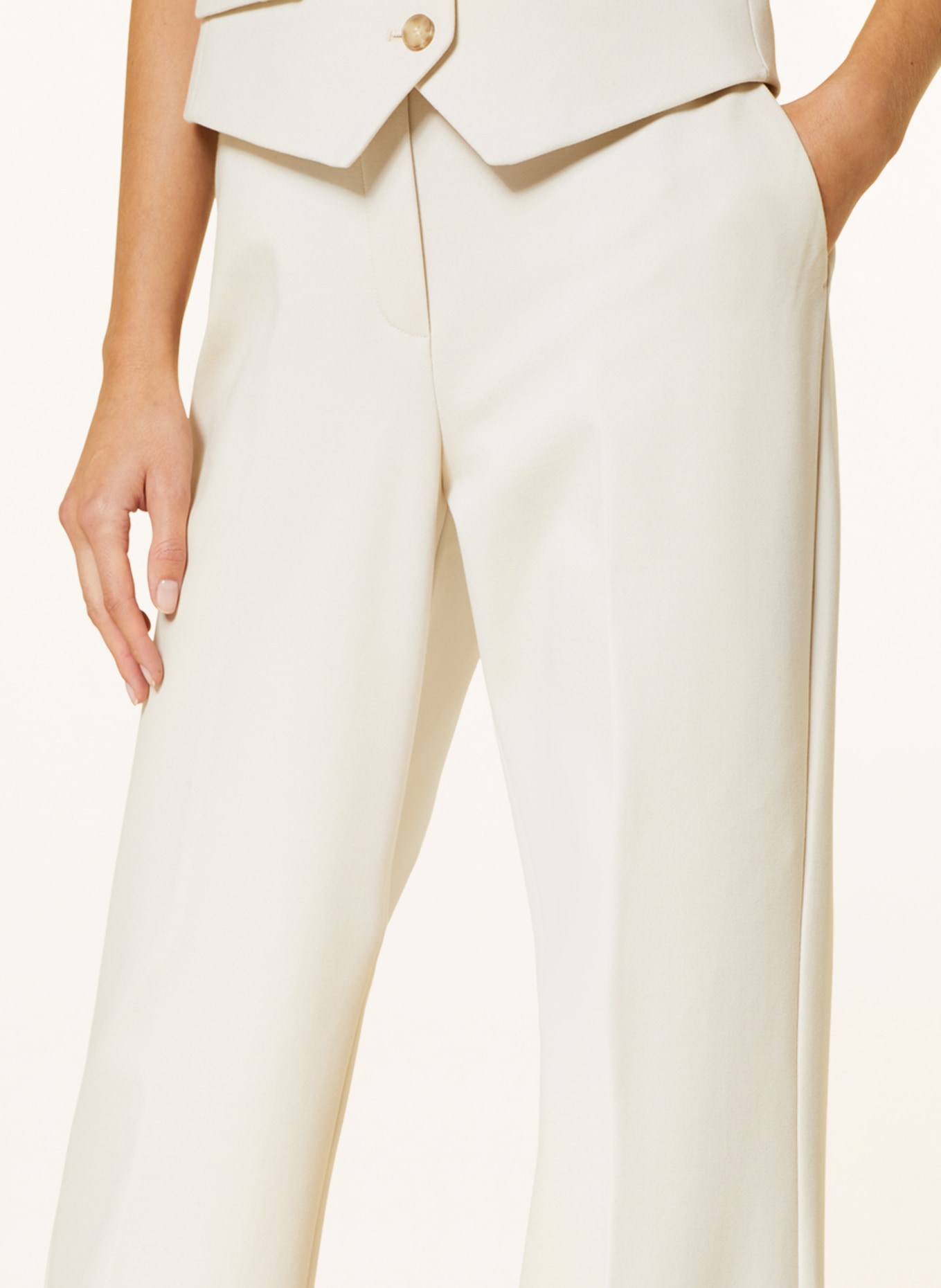 BEAUMONT Wide leg trousers HOPE in jersey, Color: CREAM (Image 5)