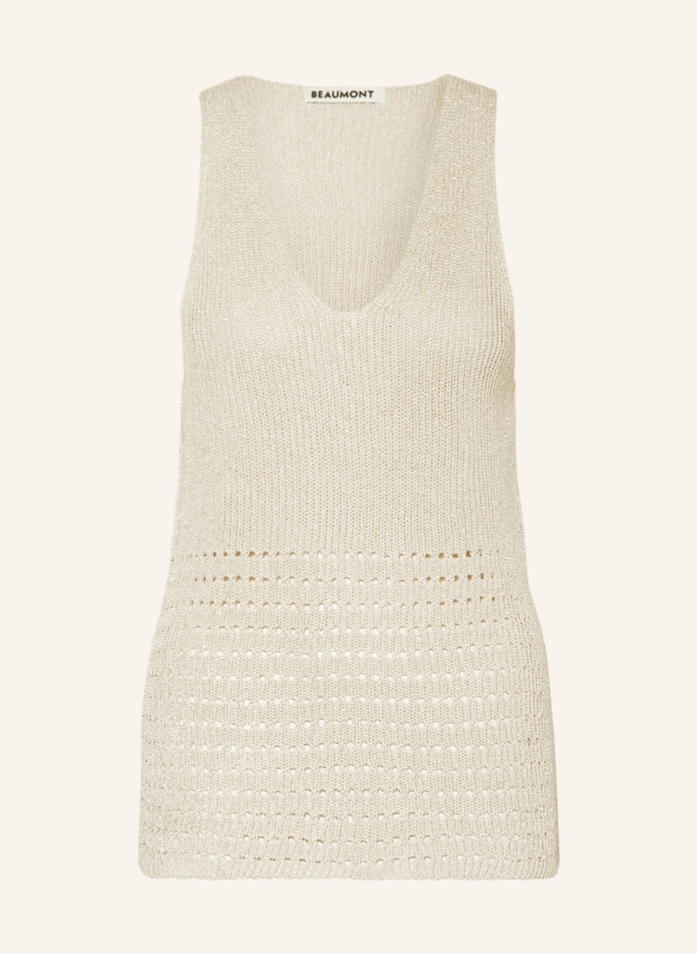 BEAUMONT Knit top ARIA with glitter thread, Color: CREAM (Image 1)