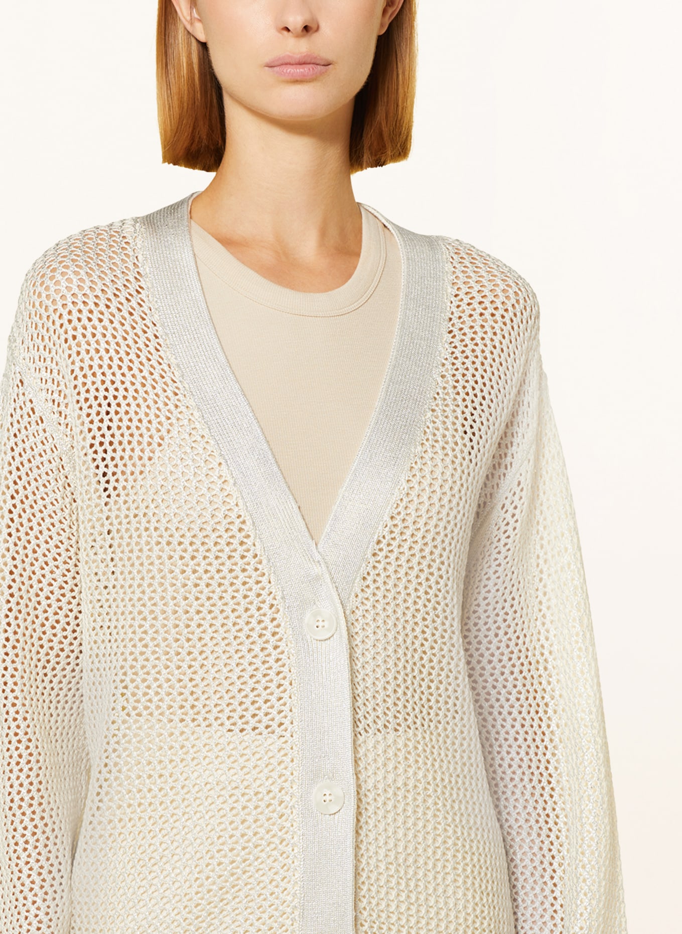 BEAUMONT Cardigan CYBIL with glitter thread, Color: CREAM (Image 4)