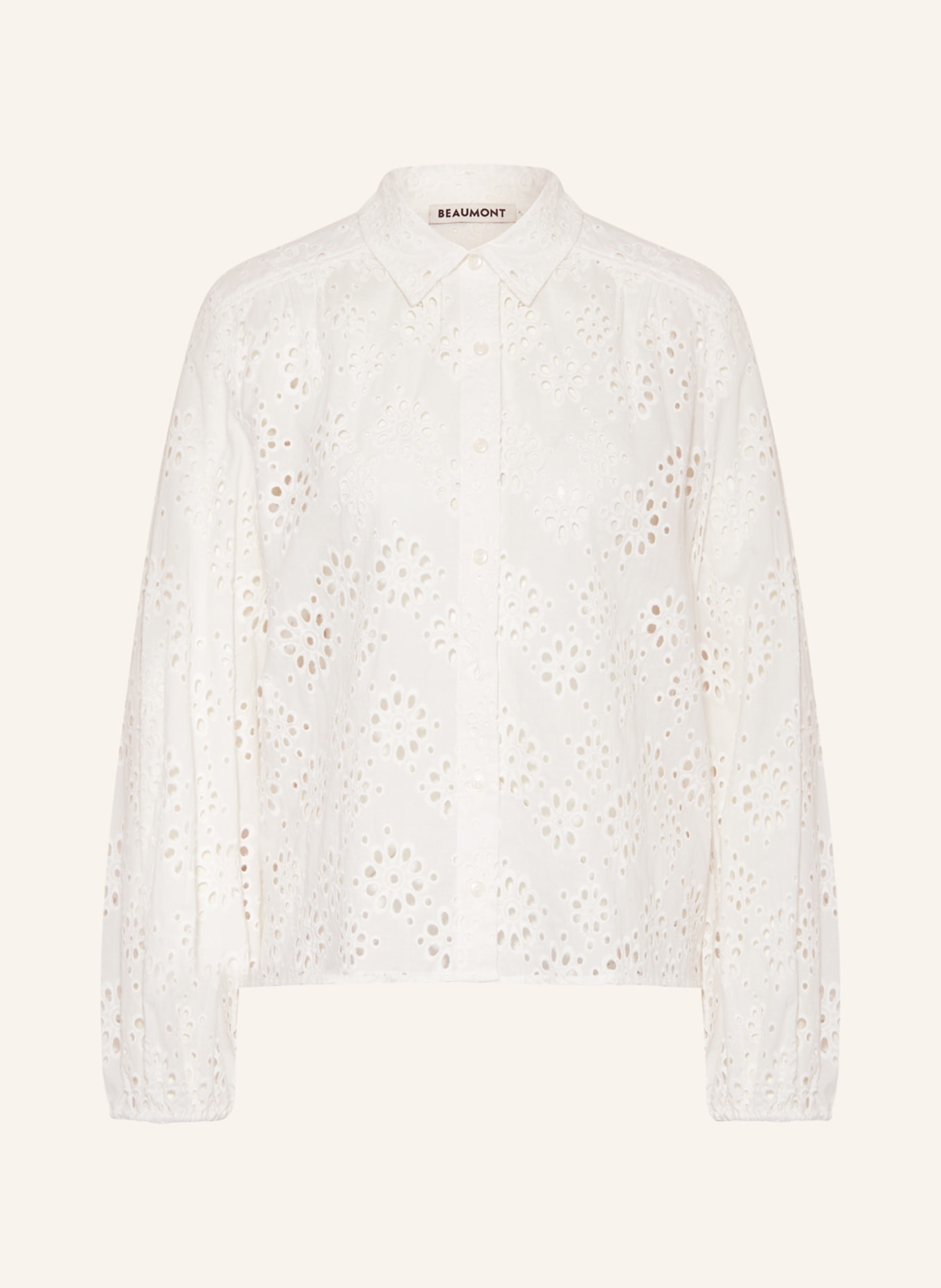 BEAUMONT Shirt blouse ALASKA made of broderie anglaise, Color: WHITE (Image 1)