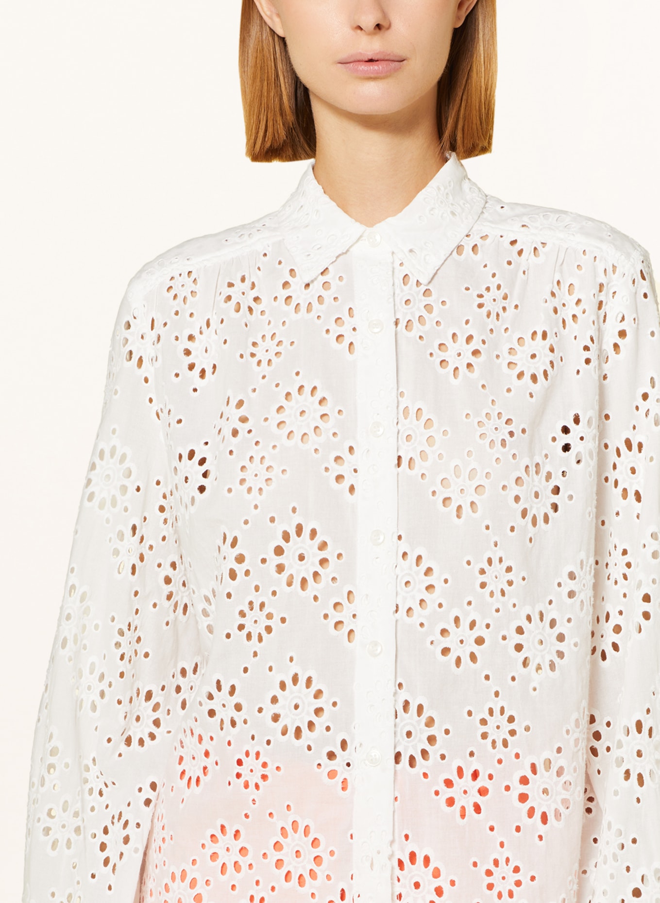 BEAUMONT Shirt blouse ALASKA made of broderie anglaise, Color: WHITE (Image 4)